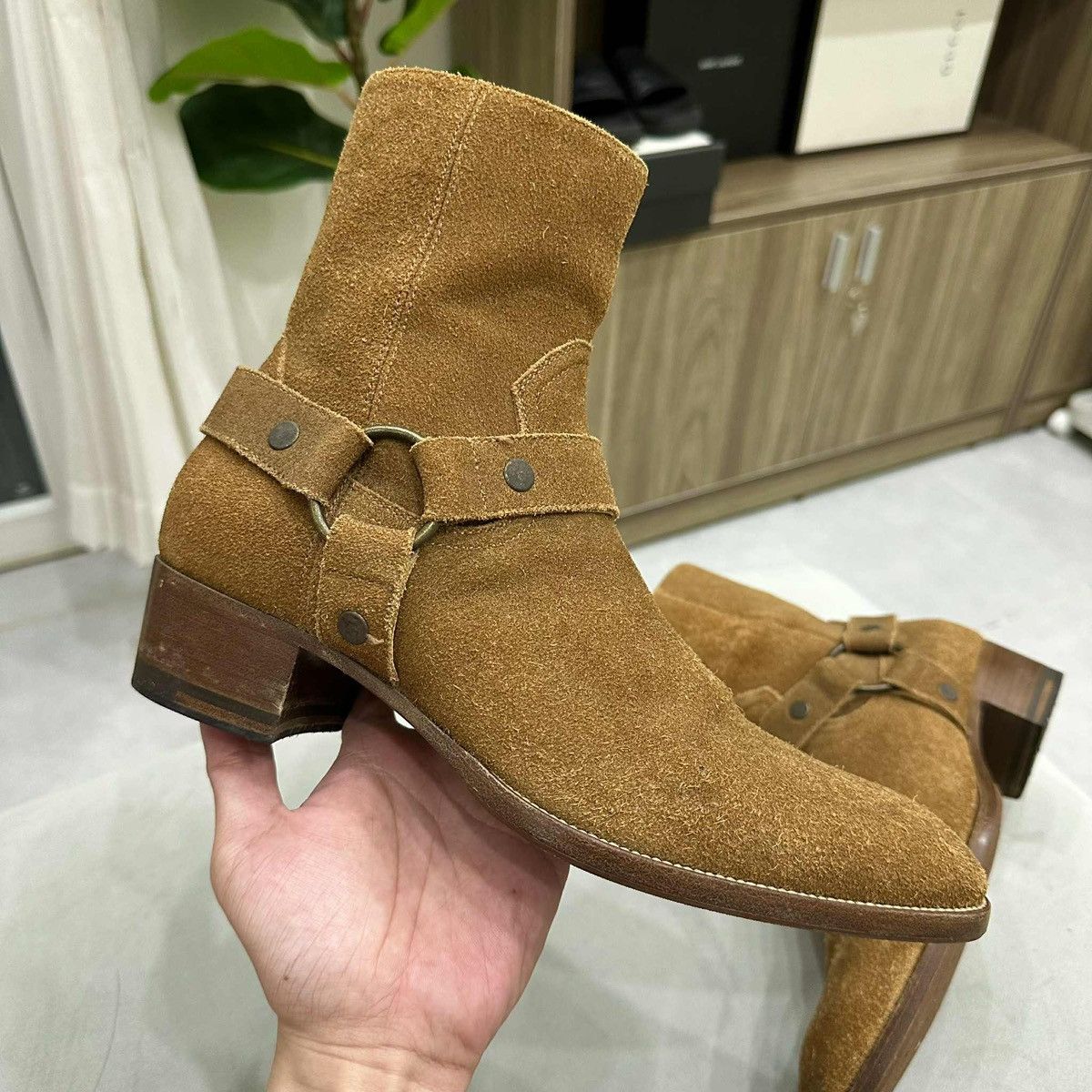 Saint Laurent Paris SAINT LAURENT BROWN SUEDE HARNESS BOOTS IN EU41 Size US 8 / EU 41 - 4 Thumbnail