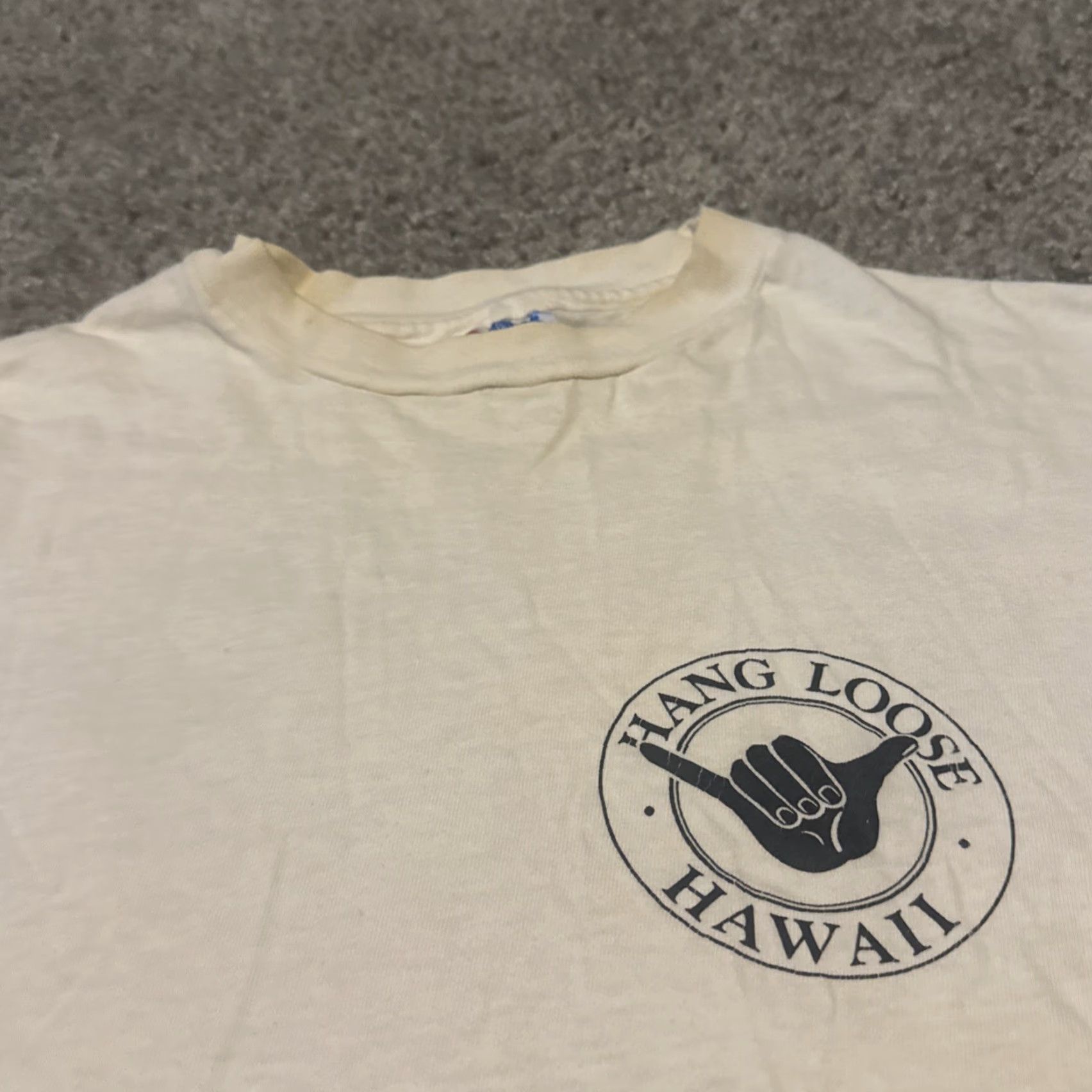 Vintage VINTAGE Hang Loose Hawaii Surf T-Shirt White M 80s Cyber Skate Men Regular Medium Size US M / EU 48-50 / 2 - 5 Thumbnail