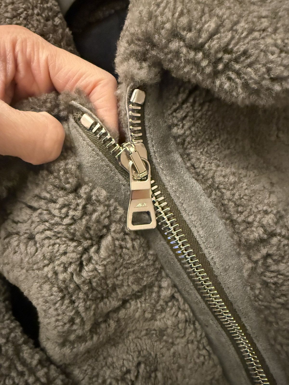 Mr P. KHAKI GREEN REAL SHEARLING JACKET Size US M / EU 48-50 / 2 - 4 Thumbnail