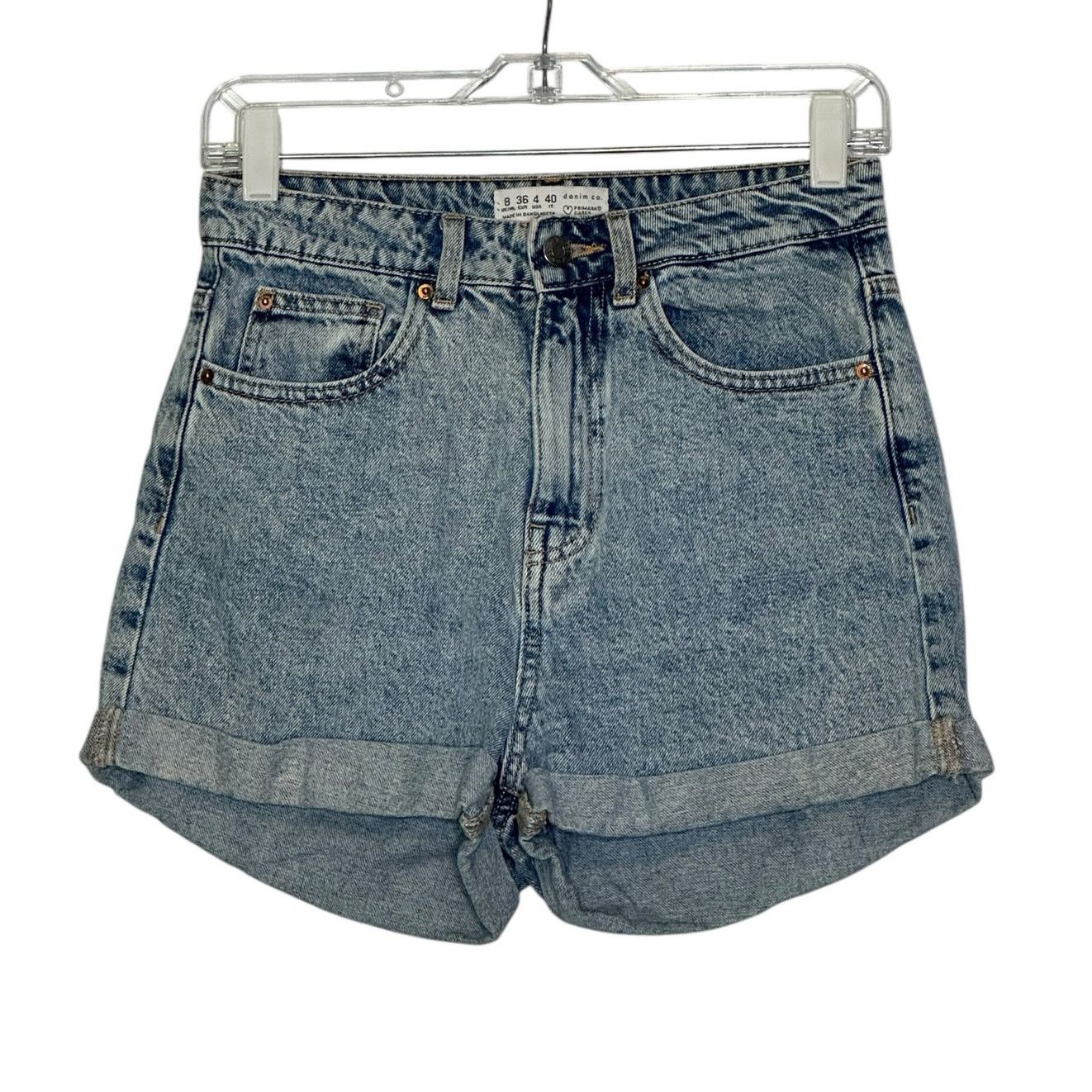 Denim & Co. Denim Co blue cuffed high waist jean shorts size 4 Size 27" / US 4 / IT 40 - 1 Thumbnail