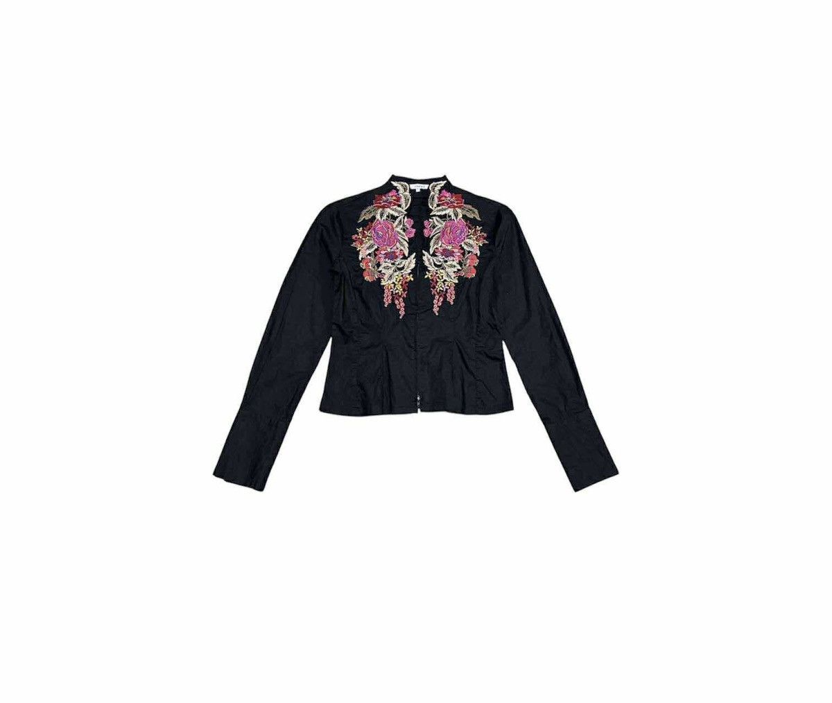 Other 🔥Y2K Nara Camicie Cropped Jacket Floral Embroidered Size S / US 4 / IT 40 - 2 Thumbnail