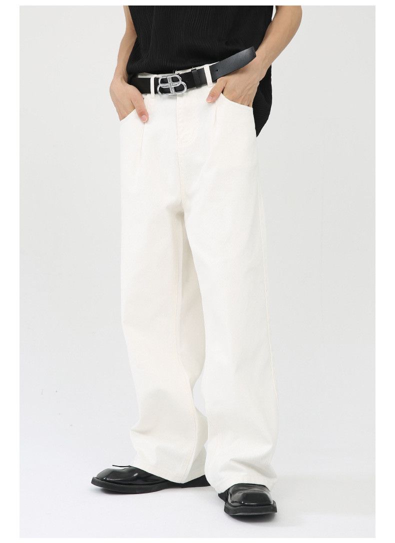 Japanese Brand × Jean Japanese retro solid color loose wide-leg straight jeans Size US 32 / EU 48 - 3 Thumbnail