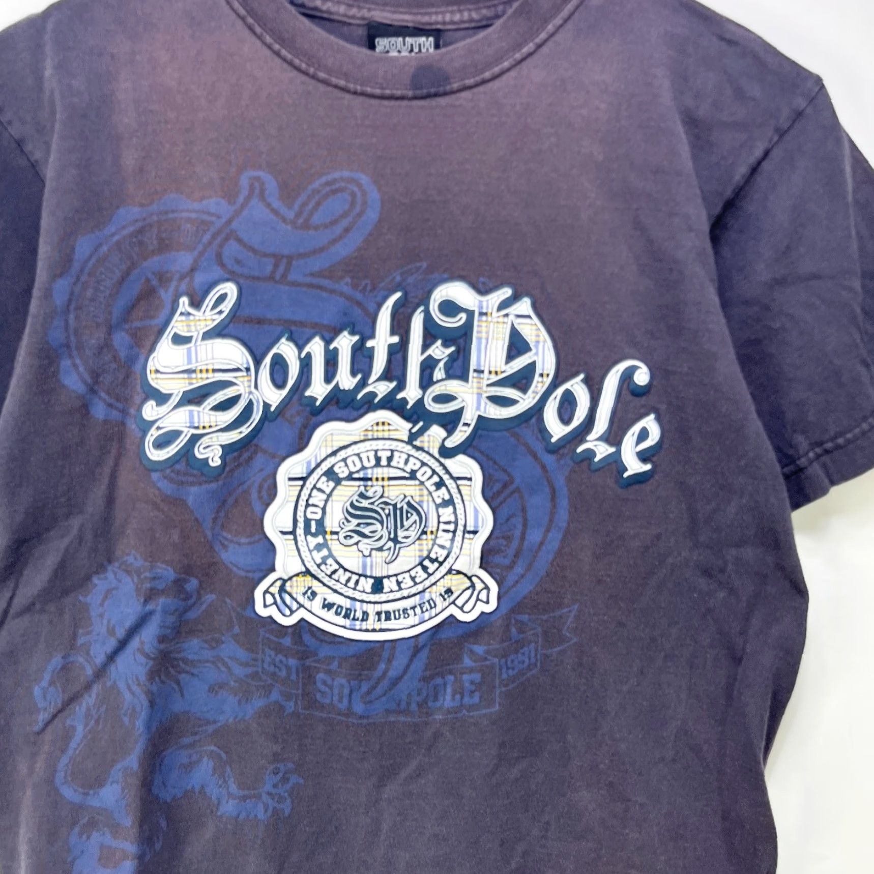 Southpole VINTAGE South Pole T-Shirt Medium Shirt Men Blue Cotton Short Sleeve Crew Neck 90s Sun Faded Size US M / EU 48-50 / 2 - 2 Thumbnail