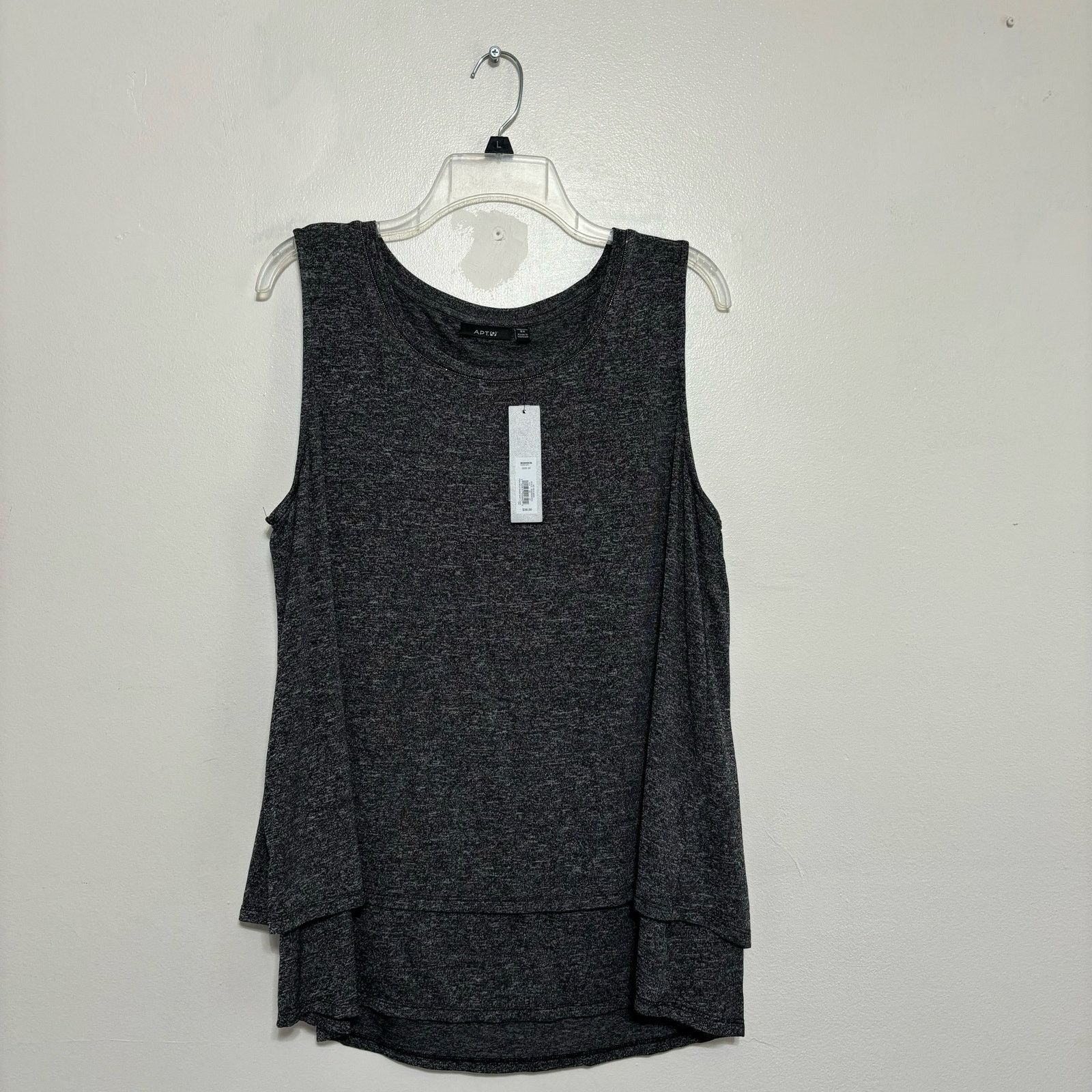 Apt. 9 Apt. 9 Black Marled Sleeveless Shirt Size 0X NWT Size XL / US 12-14 / IT 48-50 - 1 Thumbnail