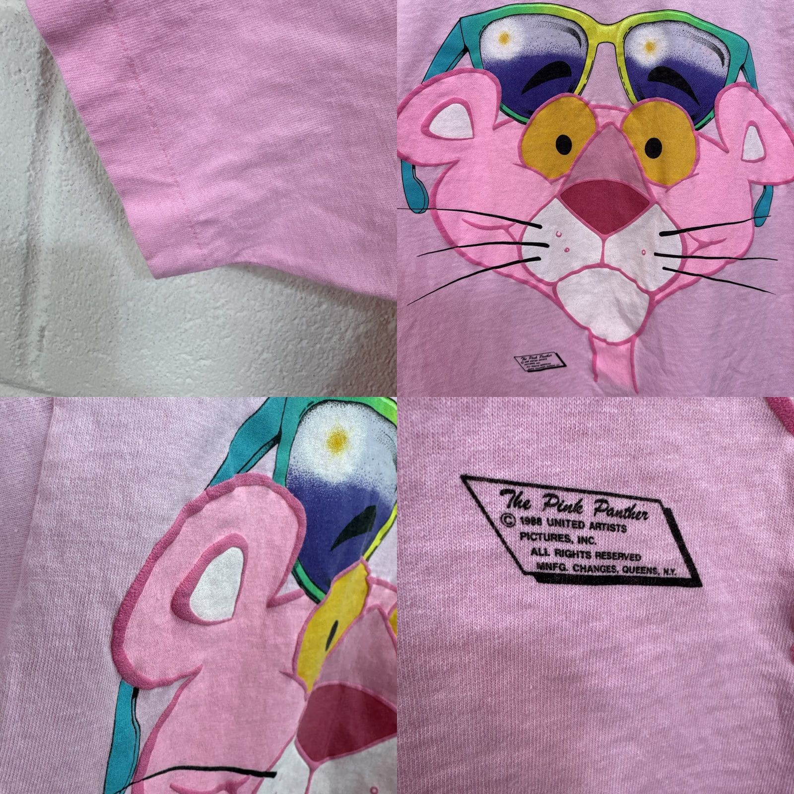 Anvil VINTAGE Pink Panther T Shirt 80s 1988 Anvil Knit Cotton Crew Neck Short Sleeve Large Pink Unisex Adults Size US L / EU 52-54 / 3 - 8 Thumbnail