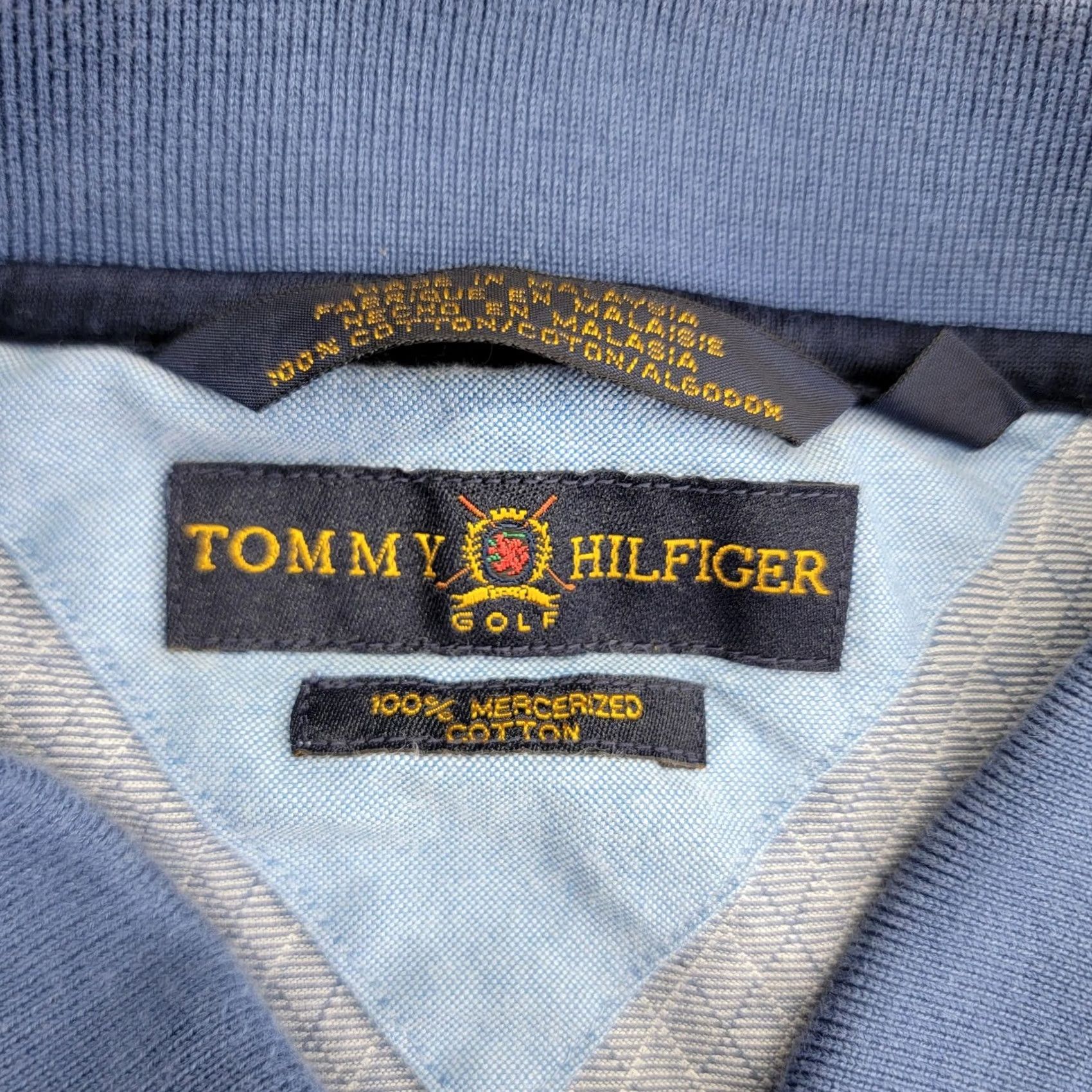 Tommy Hilfiger Tommy Hilfiger Golf Polo Shirt Mens 2XL Blue Mercerized Cotton Diamond Crest Size US XXL / EU 58 / 5 - 4 Thumbnail