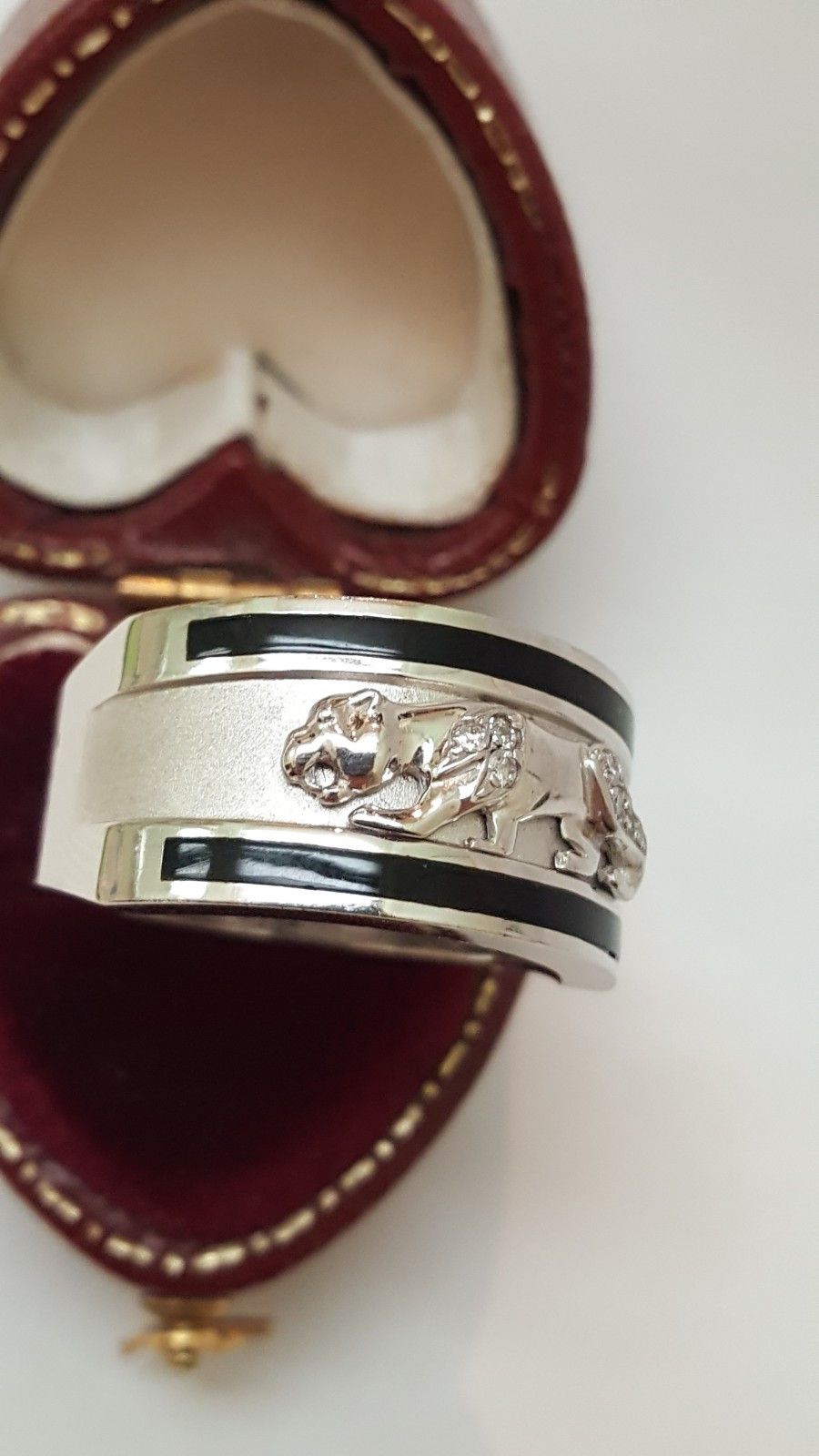 Other Unisex 14k W/ Gold Panther Leopard Cat Enamel Diamond Ring Size ONE SIZE - 4 Thumbnail