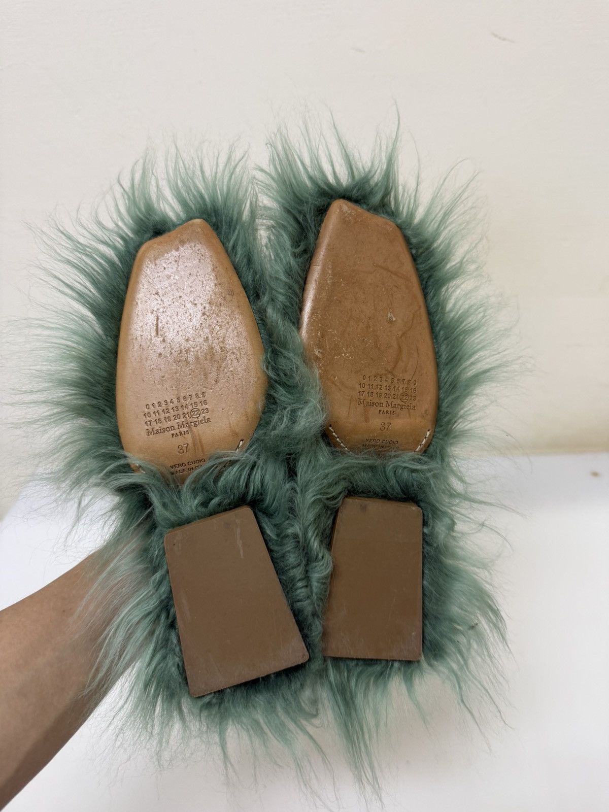 Maison Margiela MAISON MARGIELA Pre-owned Green Faux Fur Mules & Clogs Size US 6 / IT 36 - 6 Thumbnail