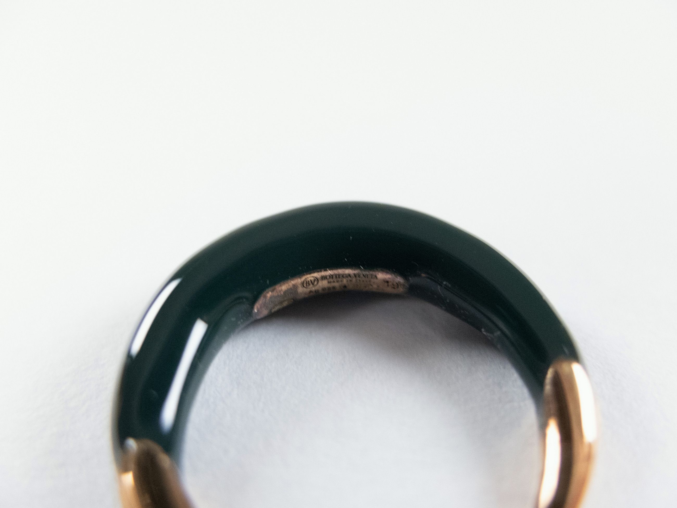 Bottega Veneta BOTTEGA VENETA Spine dark green sculptural silver ring 9 19 Size ONE SIZE - 8 Thumbnail