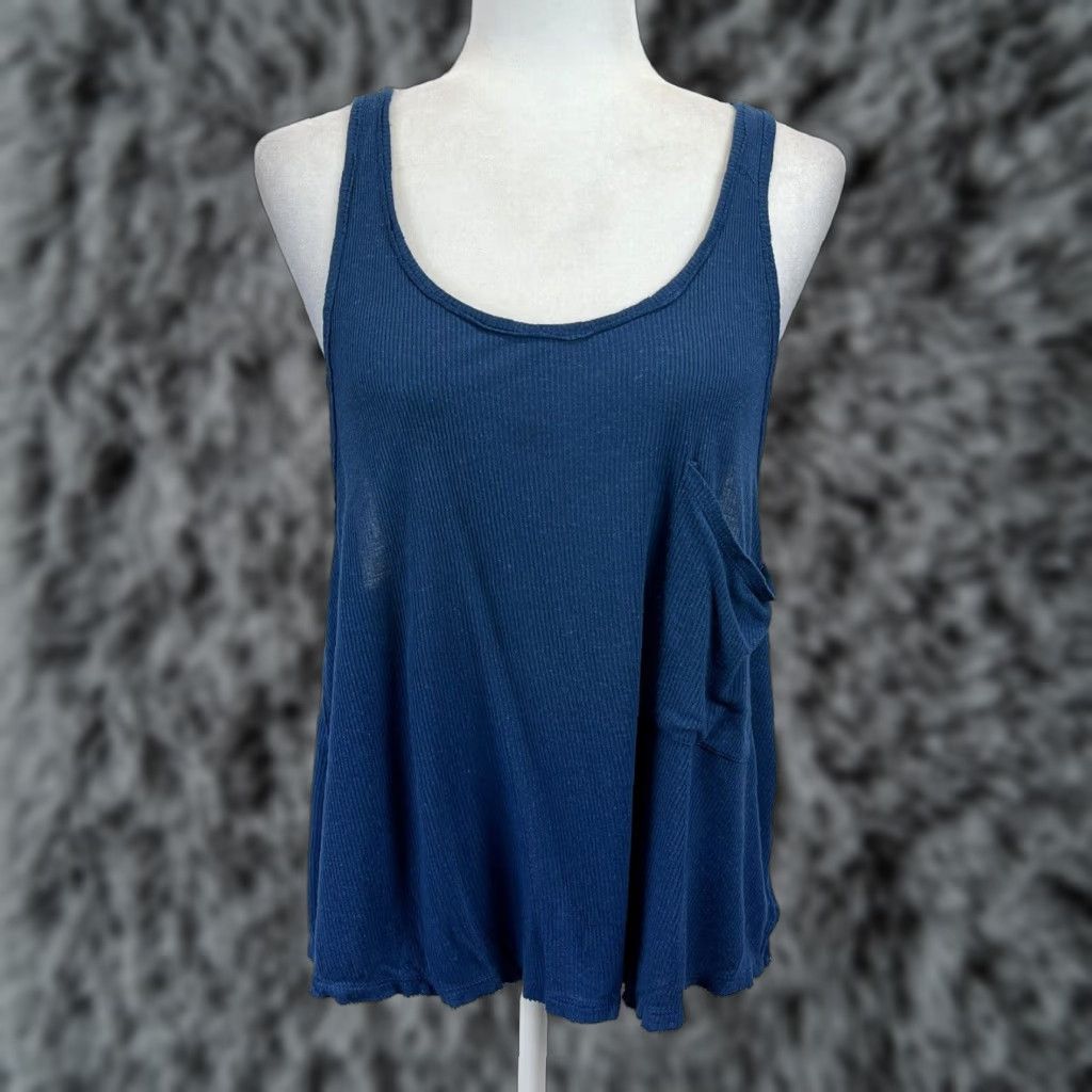 Free People Free People We The Free Tank Adult Size S Ribbed Racerback Pocket Teal Womens Size S / US 4 / IT 40 - 1 Thumbnail