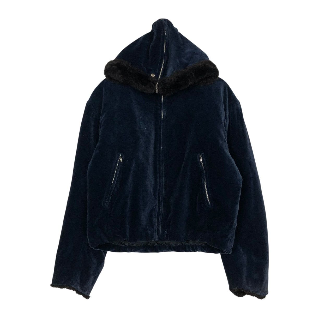 Japanese Brand 🔥RICH DARK BLUE BOMBER JACKET FUR INTERIOR ISSEY MIYAKE Size US L / EU 52-54 / 3 - 3 Thumbnail