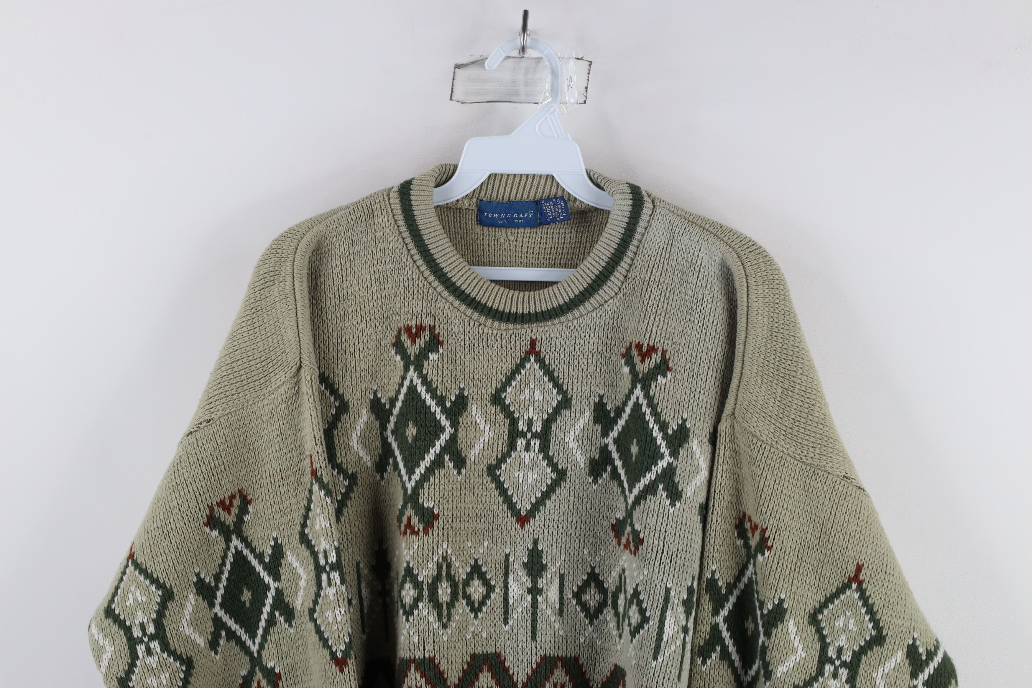 Vintage Vintage 70s Streetwear Fair Isle Knit Crewneck Sweater USA Size US L / EU 52-54 / 3 - 2 Thumbnail