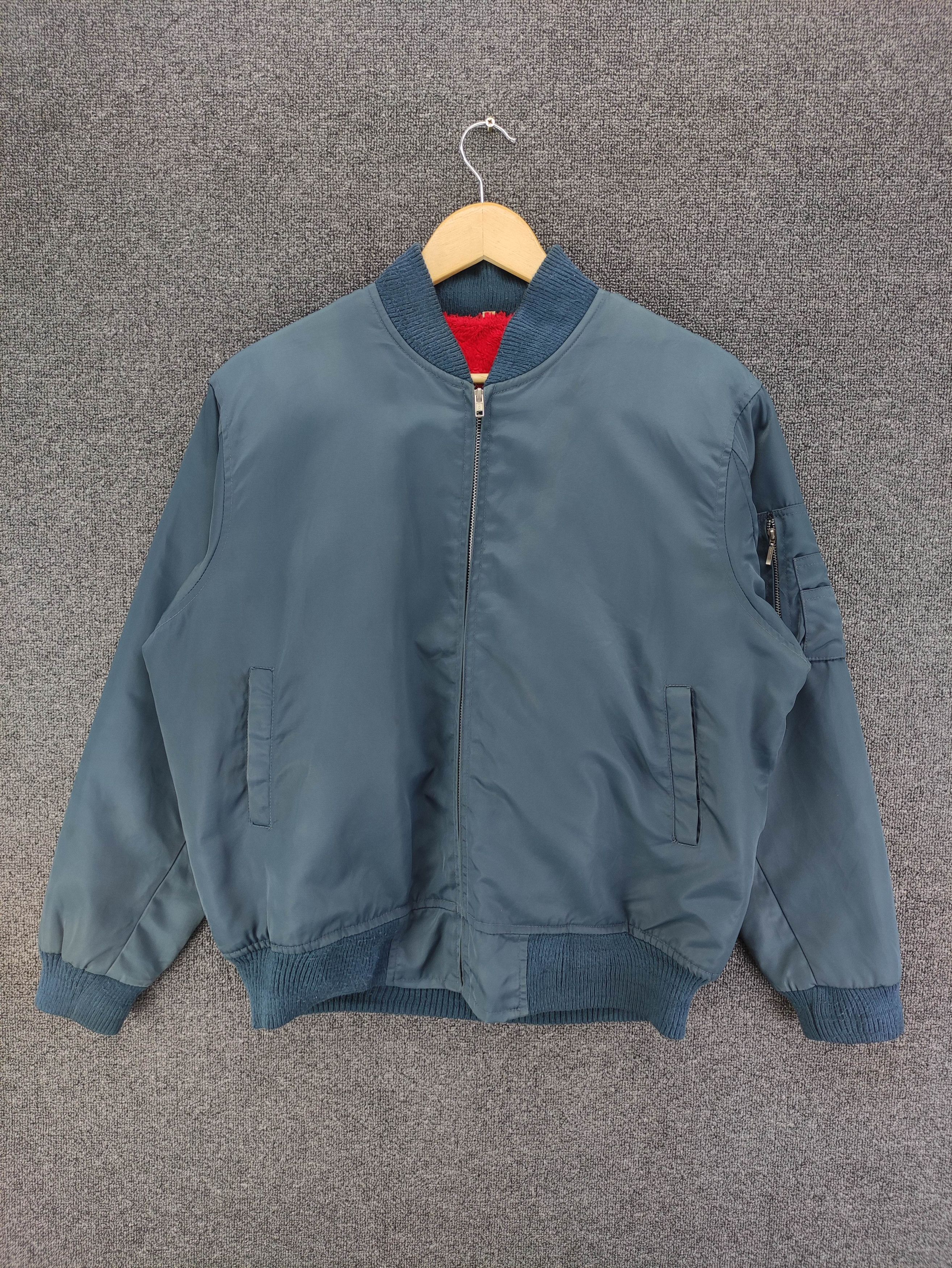 Japanese Brand Vintage Bomber Jacket Lined Fleece Zipper Size US XL / EU 56 / 4 - 1 Thumbnail