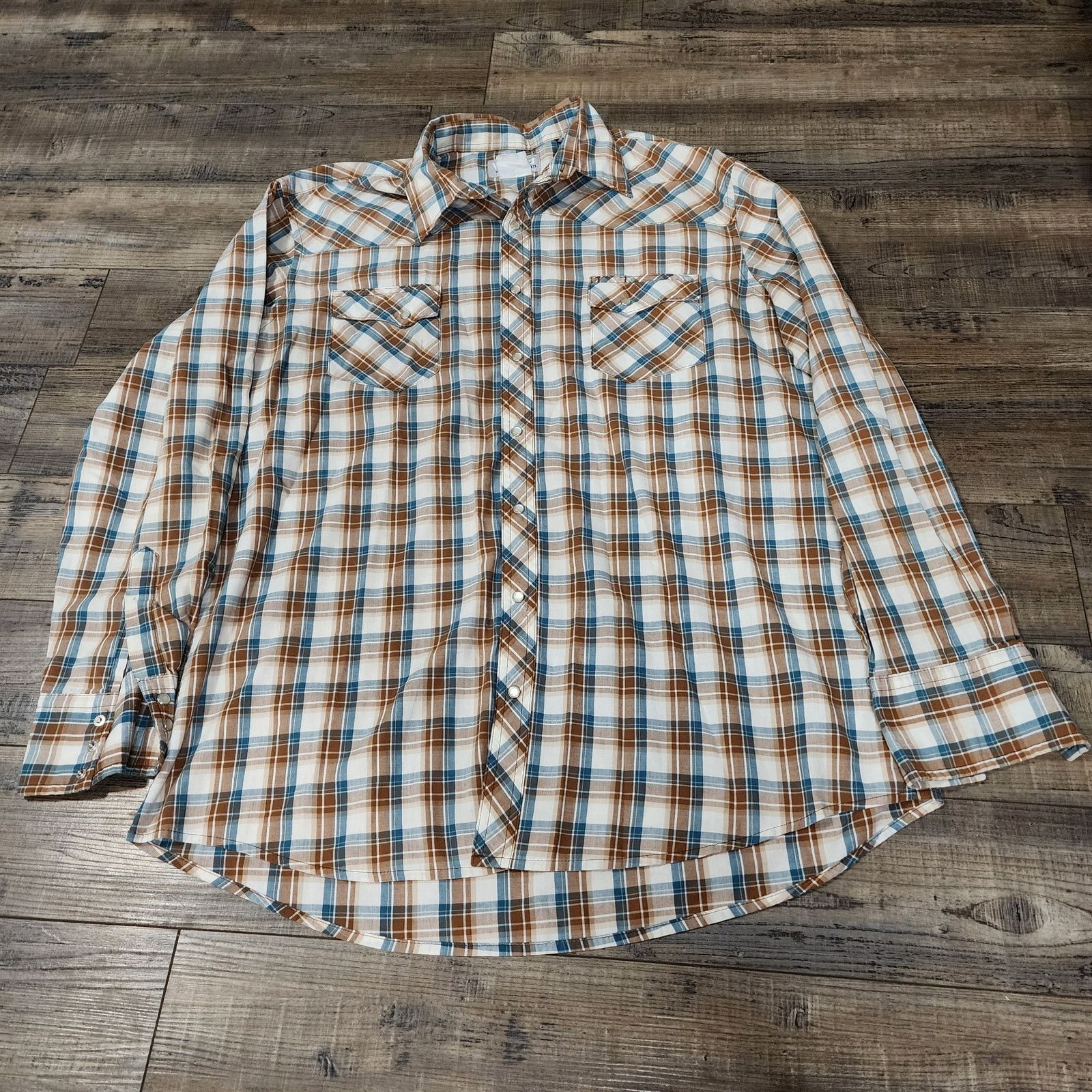 Wrangler Wrangler Wrancher long sleeve pearl snap shirt size XLT 2243 Size US XL / EU 56 / 4 - 1 Thumbnail