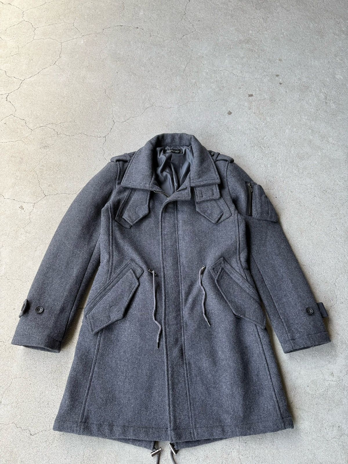 Tornado Mart Rare Japanese Label Y2K Tornado Mart Archive Gray Wool Coat Size US S / EU 44-46 / 1 - 1 Thumbnail