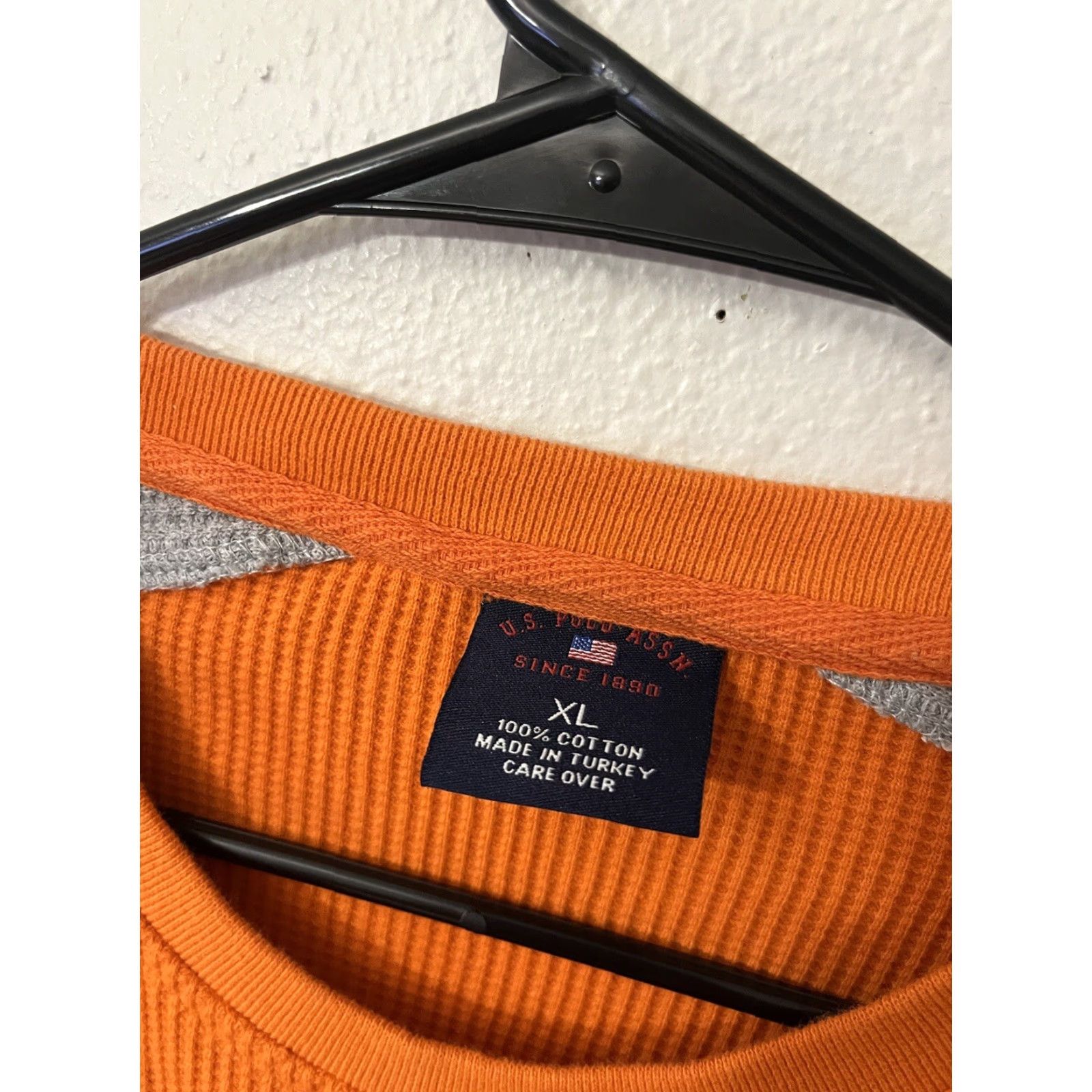 Vintage U.S. Polo Assn. Thermal Shirt XL Orange Long Sleeve Crew Neck Embroidered Classic Men's Size US XL / EU 56 / 4 - 4 Thumbnail
