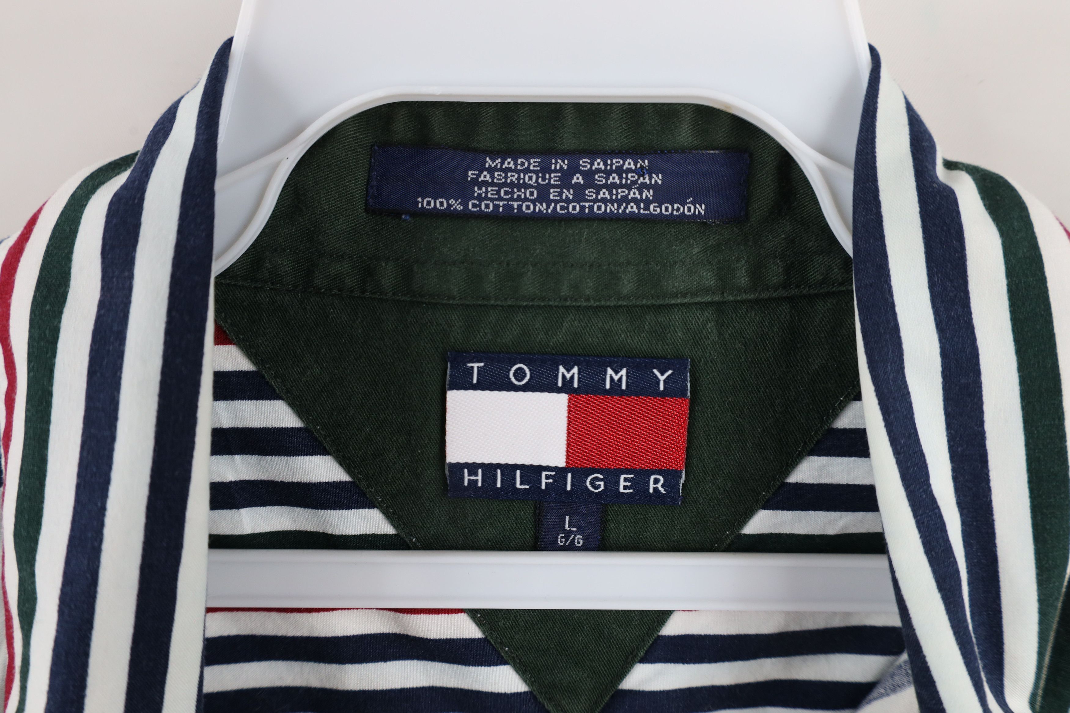 Tommy Hilfiger × Vintage Vintage 90s Tommy Hilfiger Collared Button Down Shirt Size US L / EU 52-54 / 3 - 7 Thumbnail