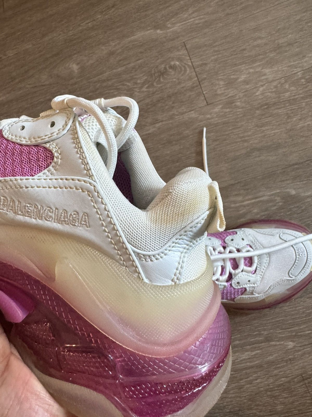 Balenciaga Balenciaga Triple S Sneaker 'White Fluo Pink' Size US 6 / IT 36 - 7 Thumbnail