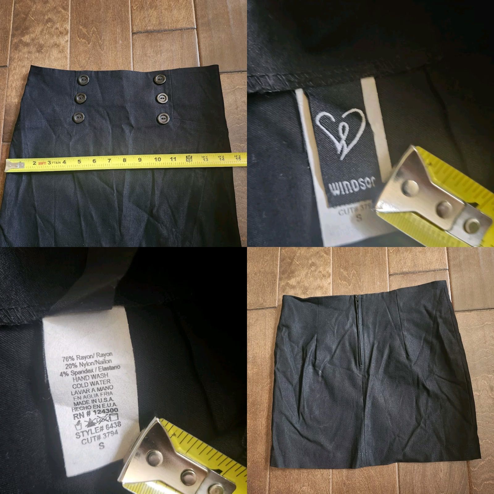 Vintage Windsor Skirt Black Solid Zip Short Straight & Pencil Women S Short Length Spring Summer Fall United States Size 28" / US 6 / IT 42 - 8 Thumbnail