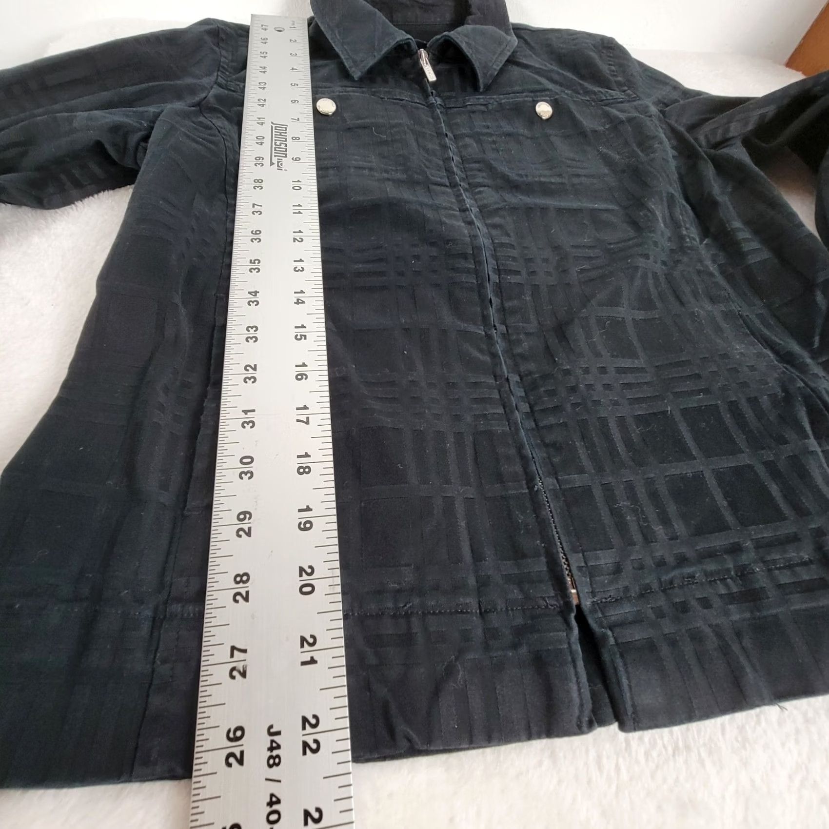 Jones New York Jones New York Signature Womens Black Plaid Zip Up Collared Sport Jacket Small Size S / US 4 / IT 40 - 7 Thumbnail