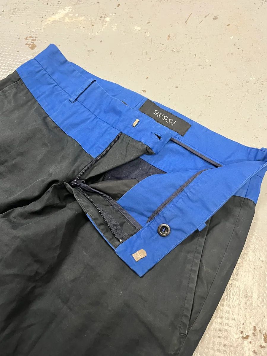 Gucci 2000s Gucci Blue & Black Nylon Chinos Pants by Tom Ford Size US 32 / EU 48 - 7 Thumbnail