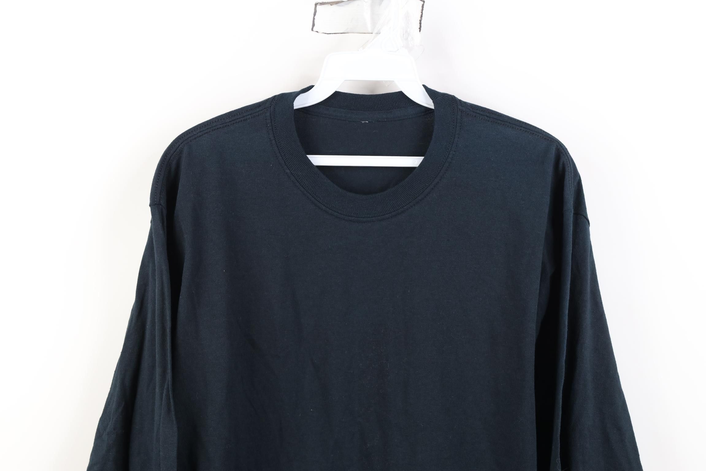 Vintage Vintage 90s Y2K Streetwear Cotton Long Sleeve T-Shirt Black Size US S / EU 44-46 / 1 - 2 Thumbnail