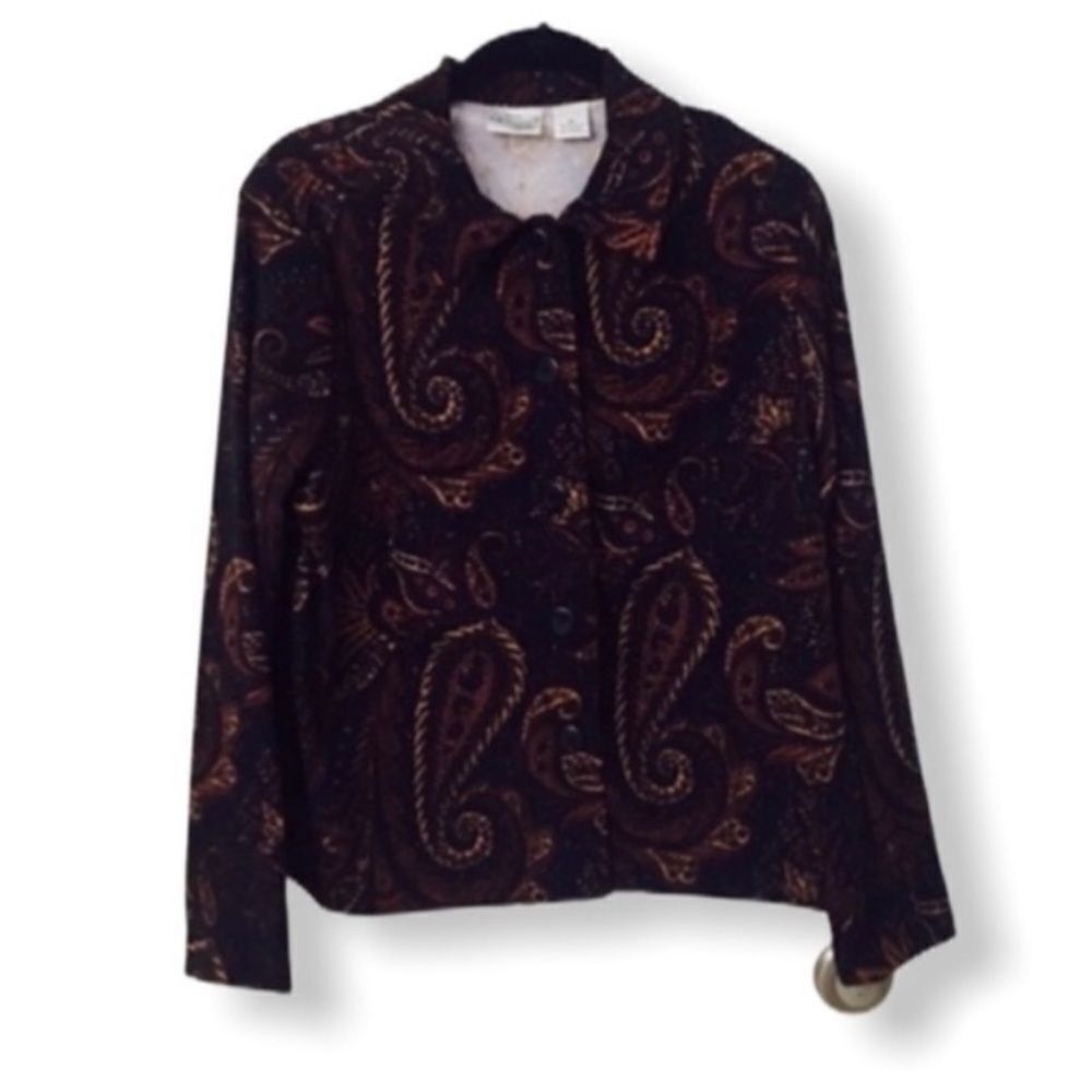 Other Kim Rogers Paisley Button Down Shirt Women’s Size MP | Purpl Size M / US 6-8 / IT 42-44 - 2 Thumbnail