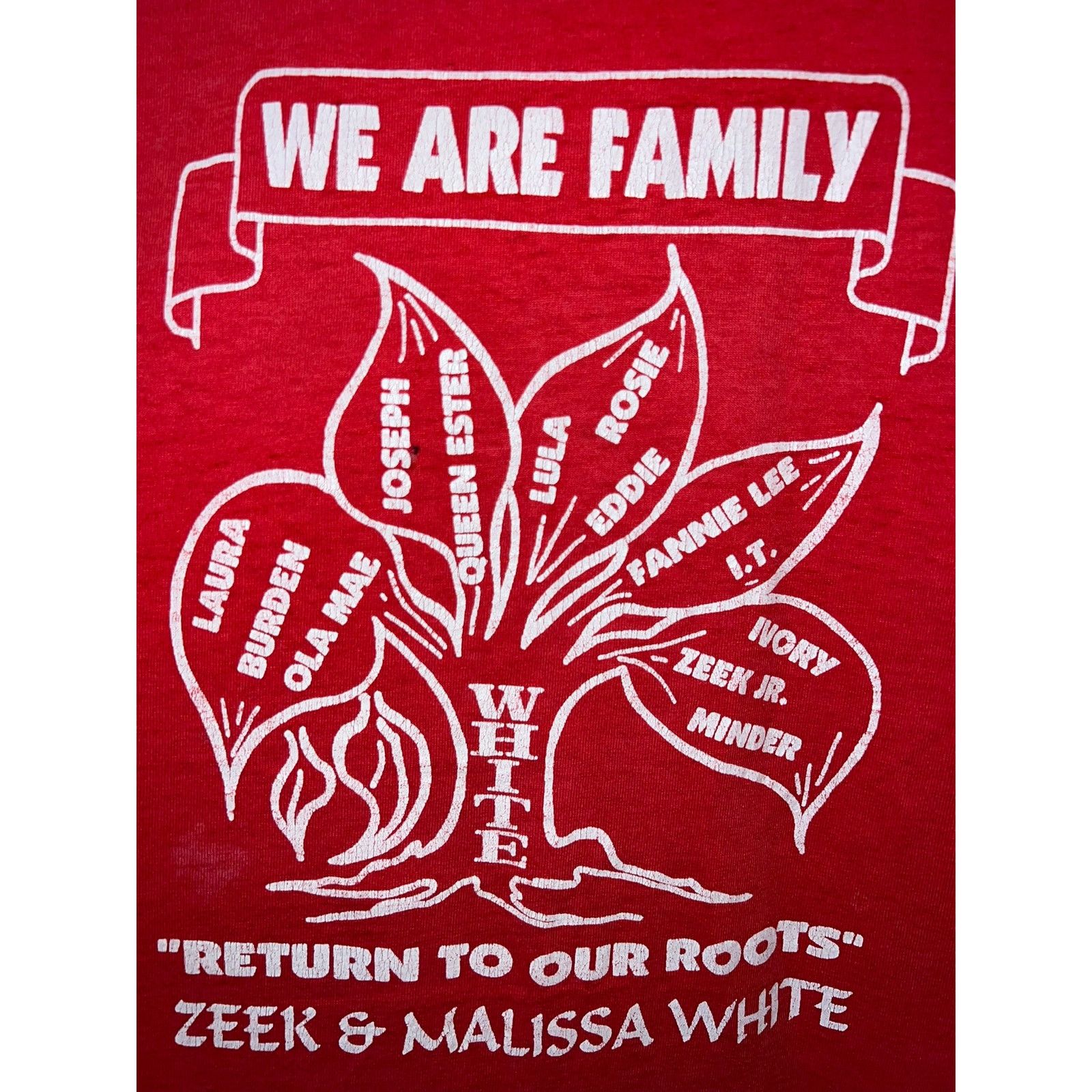 Vintage Vintage Family Tree Shirt Zeek & Melissa White Tee VTG L Size US L / EU 52-54 / 3 - 3 Thumbnail