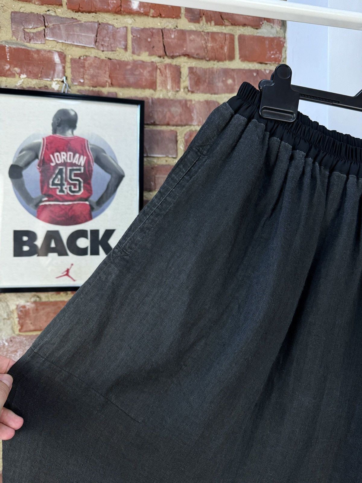 Designer × Vintage CHRISTA DE CAROUGE Avant Garde Vintage Linen Skirt Pockets Size 34" / US 12 / IT 48 - 8 Thumbnail