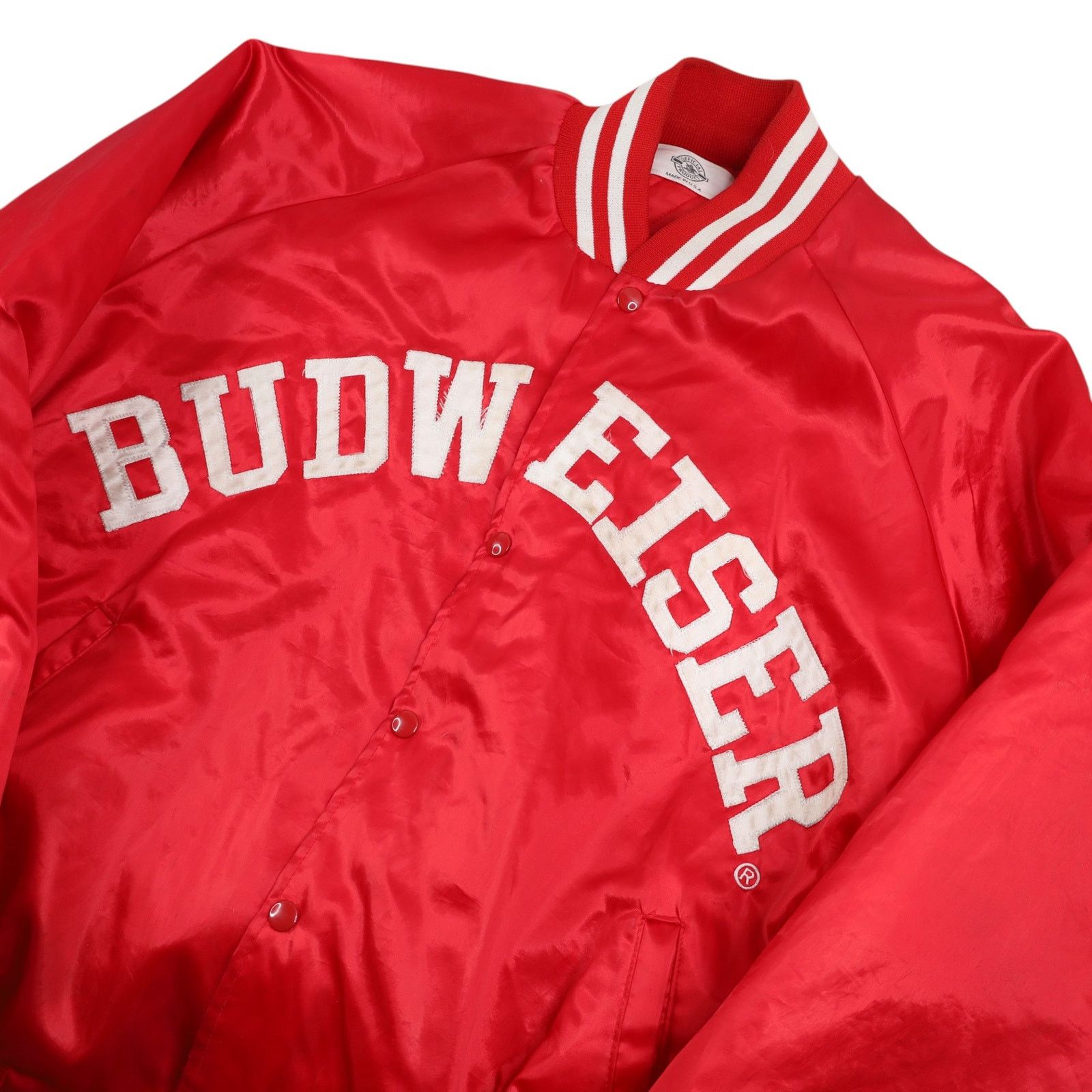 Budweiser × Vintage Vintage Budweiser Beer Spellout Sating Jacket Size US XXL / EU 58 / 5 - 2 Thumbnail