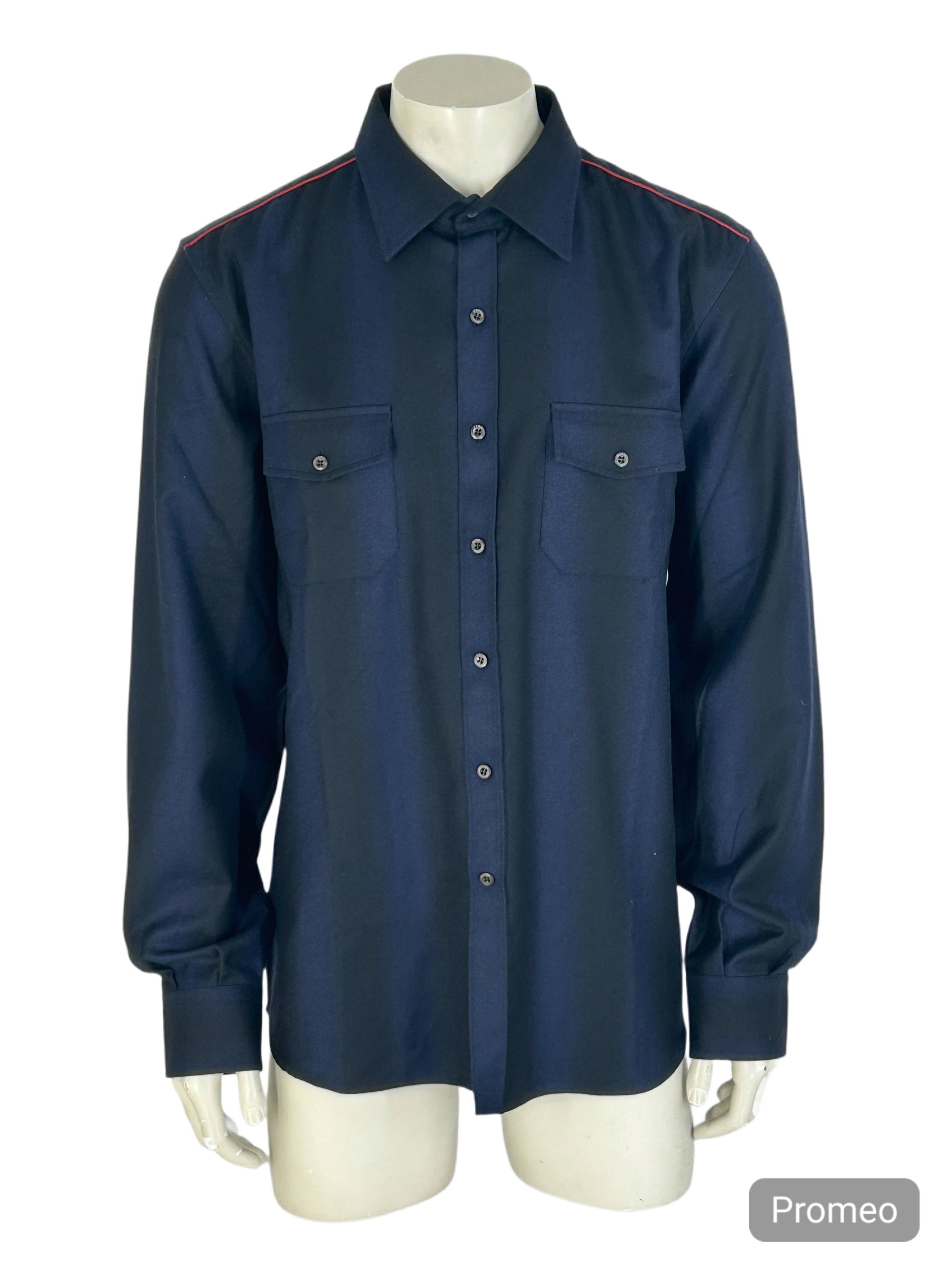 Fendi FENDI FLANNEL WOOL WIDE STRIPED DBL POCKET SHIRT Size US XXL / EU 58 / 5 - 1 Thumbnail