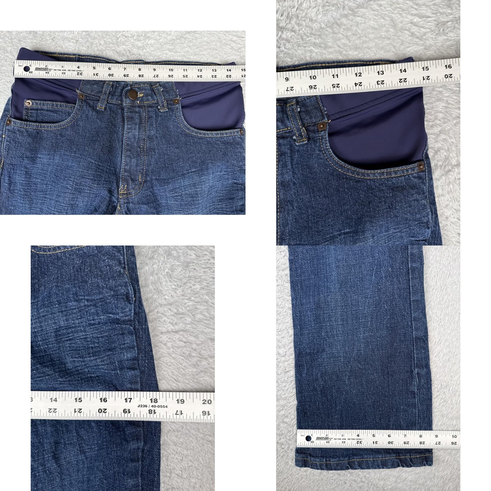 Denime Serena Maternity Jeans Womens XS Blue Dark Wash Bootcut Stretch Denim Over Belly Size 26" / US 2 / IT 38 - 9 Thumbnail