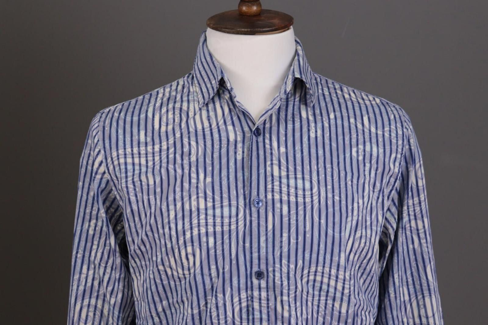Desigual Desigual Regular Blue Striped Jasquard Shirt Size L Size US L / EU 52-54 / 3 - 2 Thumbnail