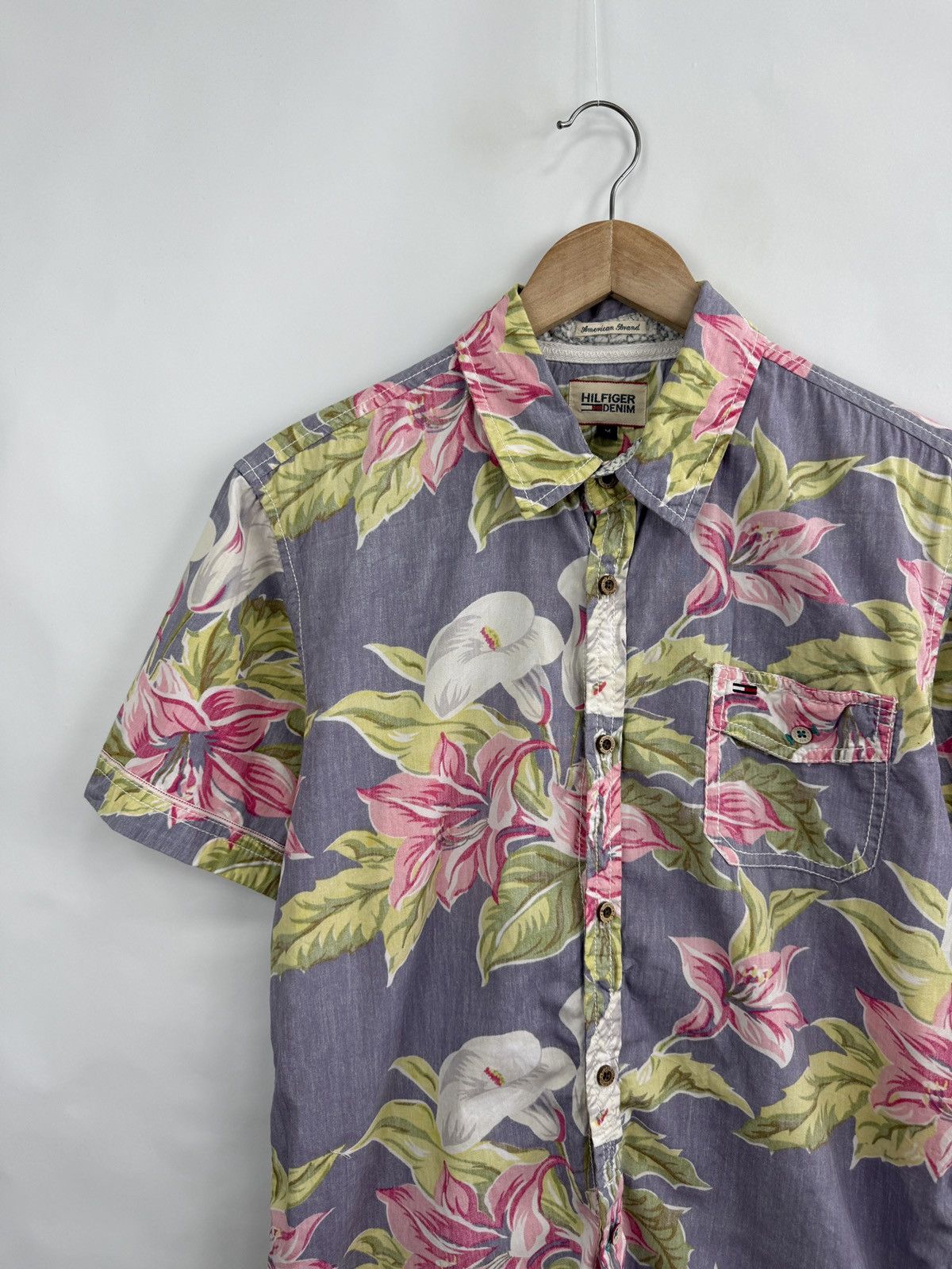 Tommy Hilfiger 🇺🇸 Y2K Tommy Hilfiger Hawaiian Shirt Rare Retro Hype Size US M / EU 48-50 / 2 - 3 Thumbnail