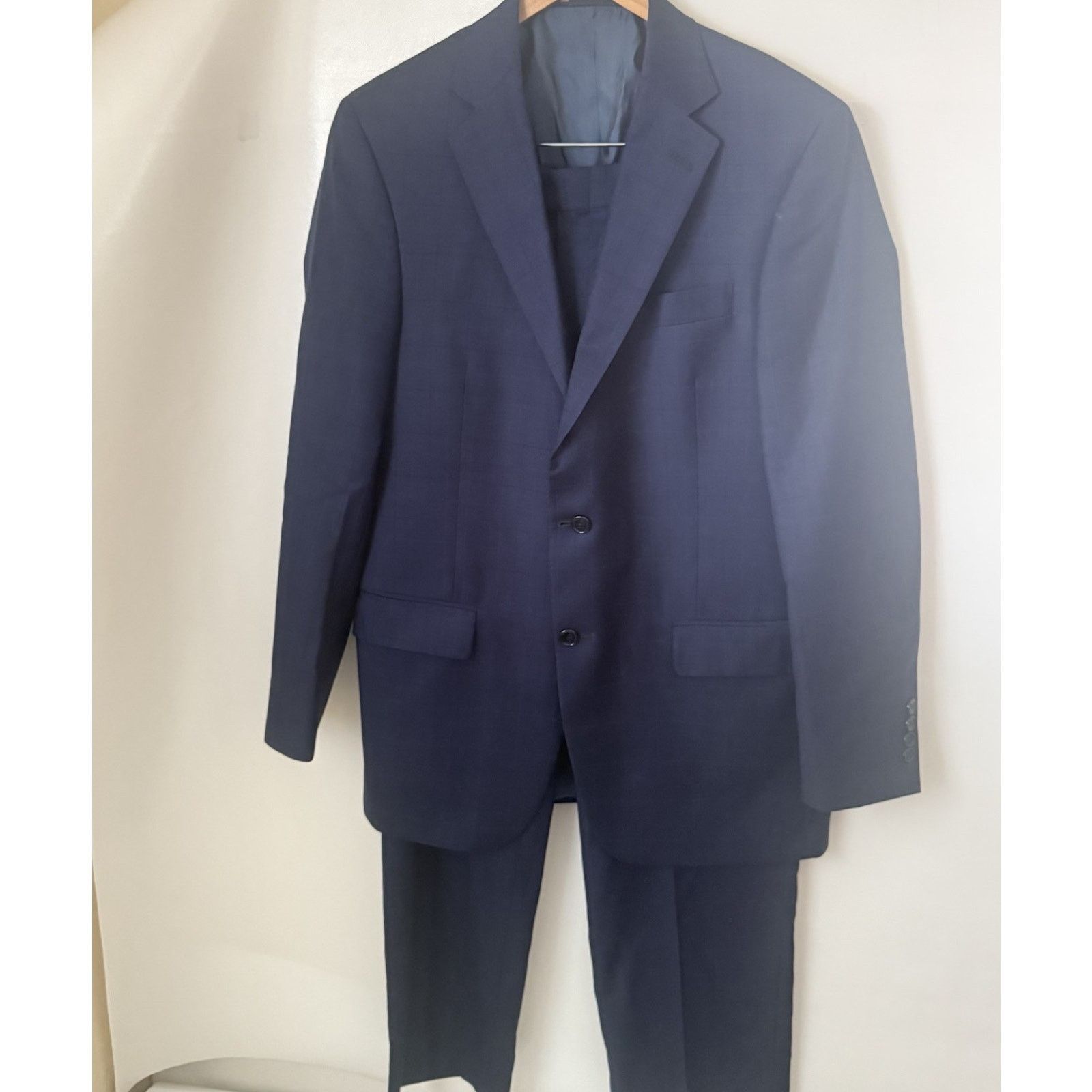 Hart Schaffner Marx Hart Schaffner Marx Suit Wool Blend Window Pane Union USA Size 38R - 2 Thumbnail