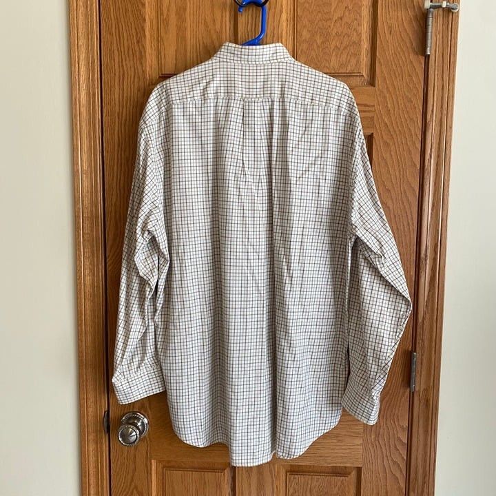 Faconnable Faconnable Men's L Beige Check Long Sleeve Button-Up Shirt Size US L / EU 52-54 / 3 - 7 Thumbnail
