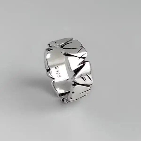Japanese Brand NEW Distressed Metal Design Adjustable Ring Size ONE SIZE - 2 Thumbnail