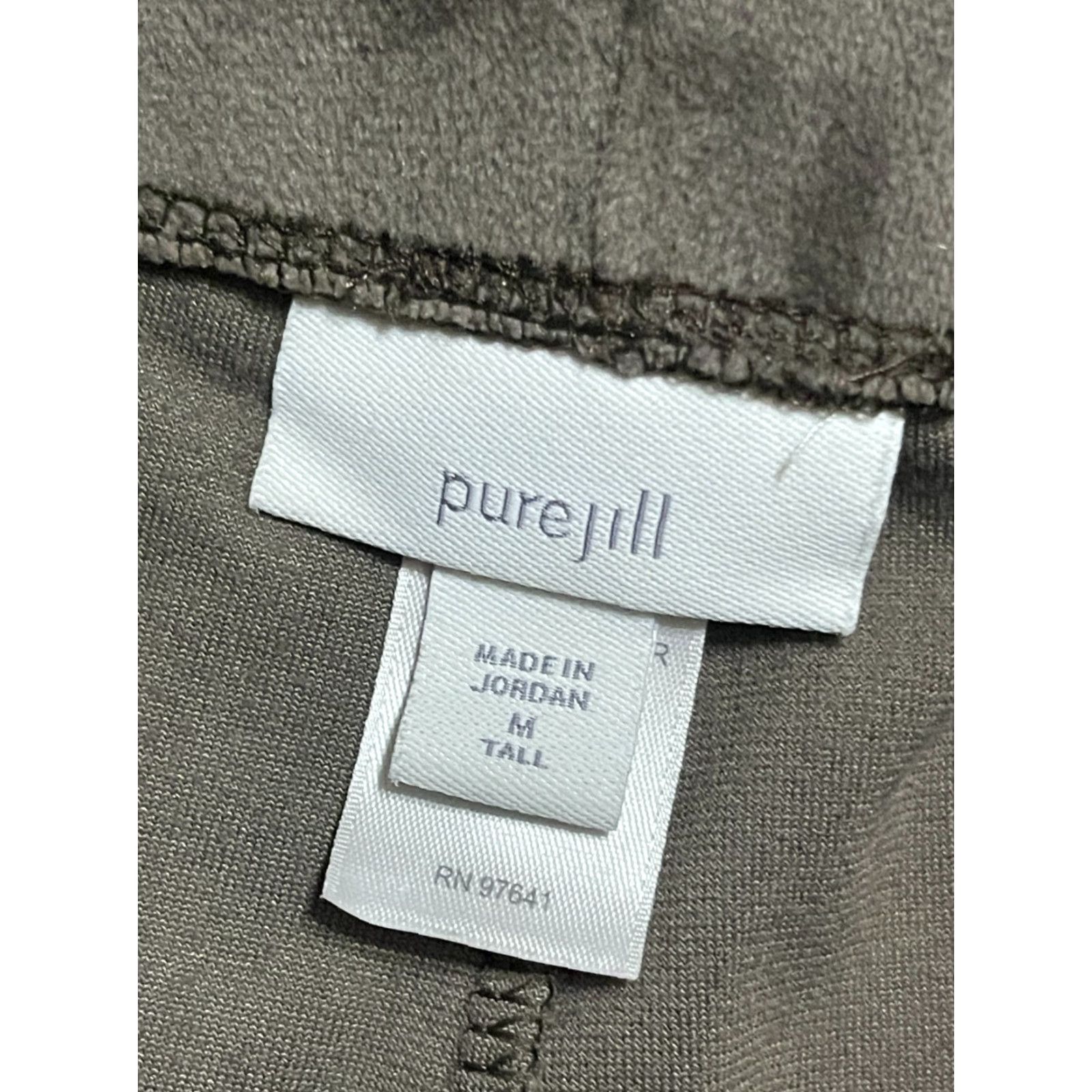 J. Jill J. Jill Pants Women's Medium Tall Gray Velvet Pull On Skinny Size 32" / US 10 / IT 46 - 5 Thumbnail