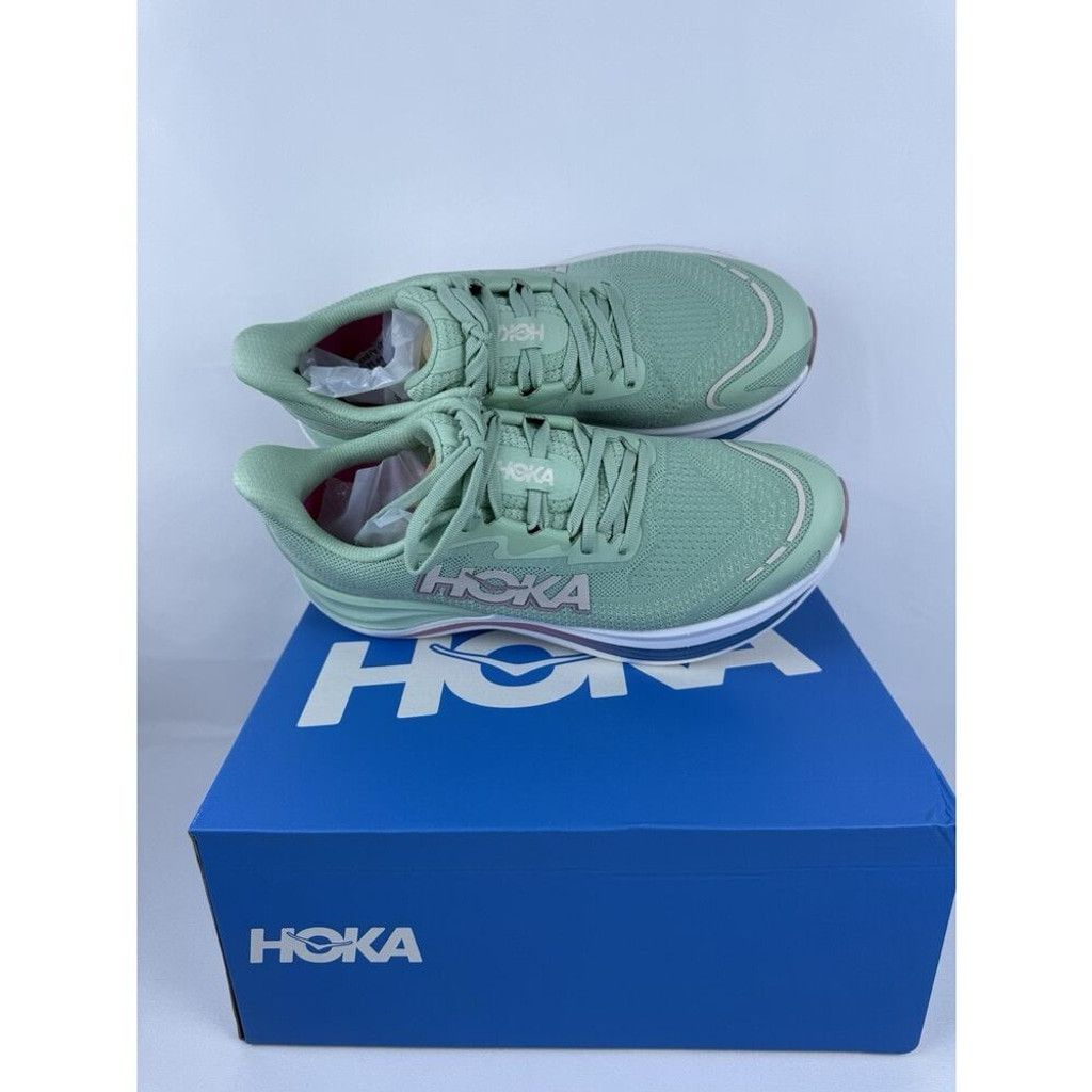 Hoka Hoka One One Skyward X Jadeite Dried Rose Women's Green Pink Size US 8.5 / IT 38.5 - 5 Thumbnail