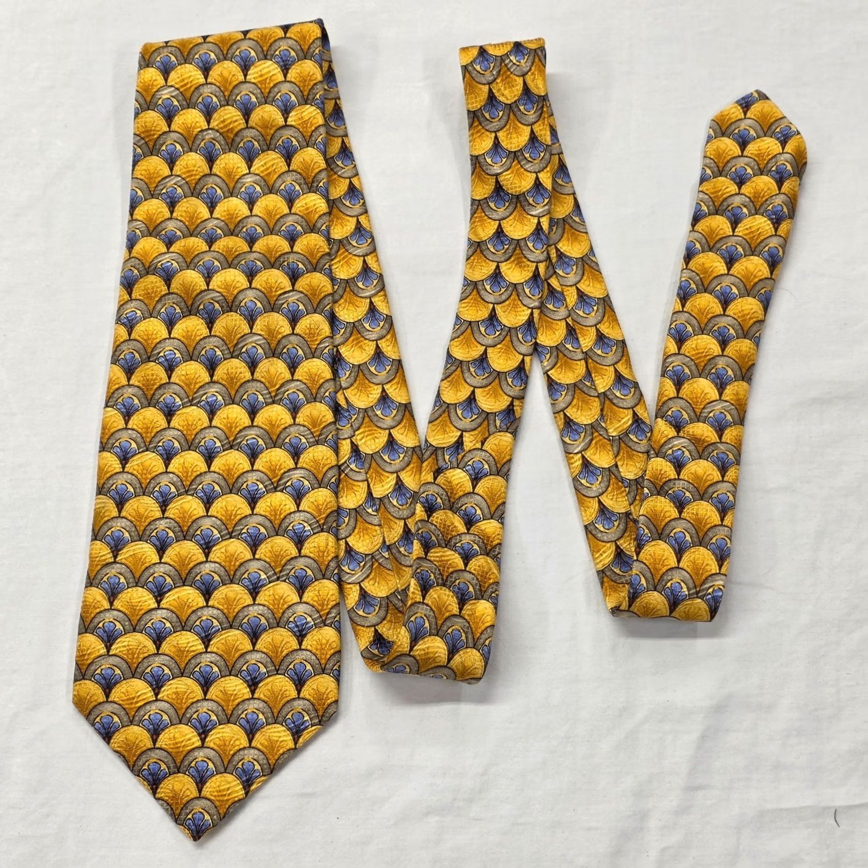 Robert Talbott Robert Talbott Best of Class Silk Necktie Mens Gold Geometric USA Nordstrom Tie Size ONE SIZE - 2 Thumbnail