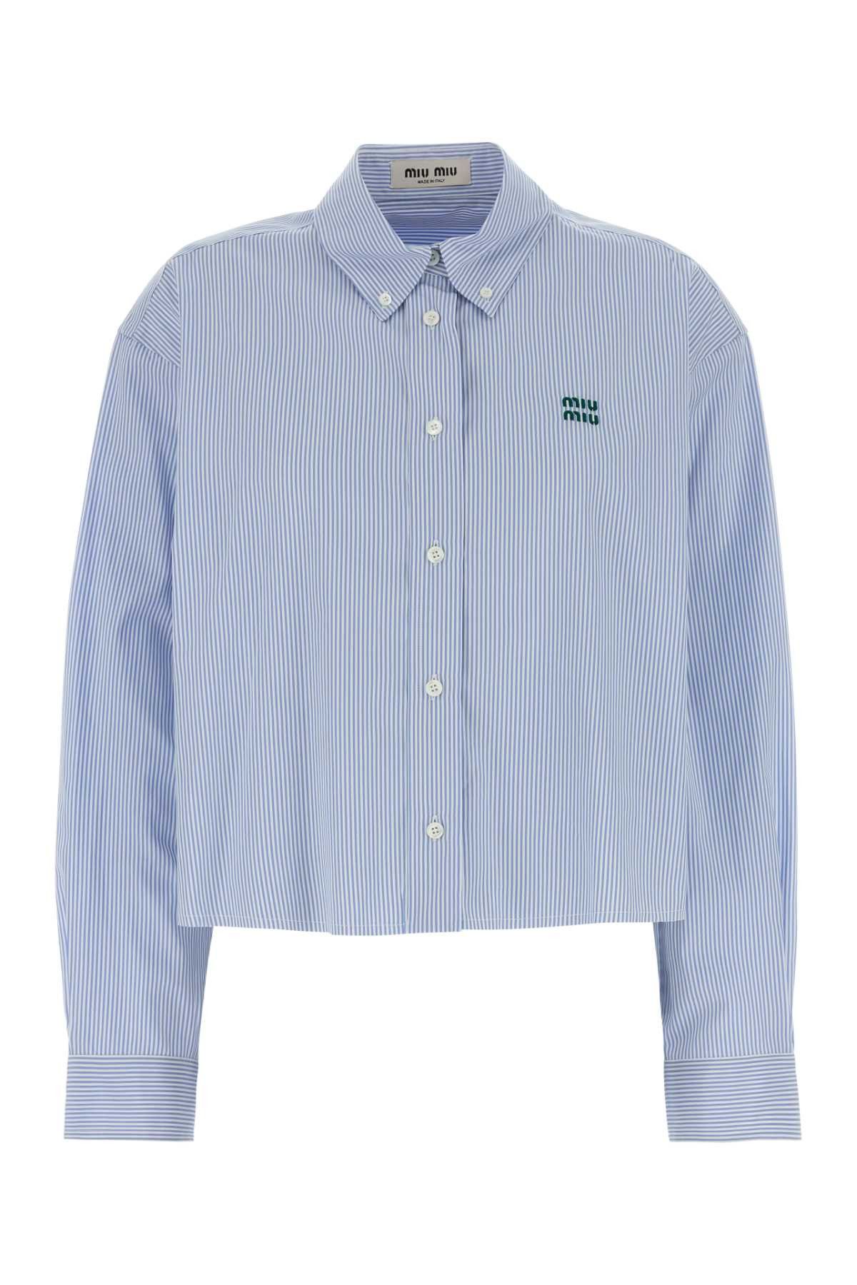 Miu Miu Embroidered Poplin Shirt Size S / US 4 / IT 40 - 1 Thumbnail