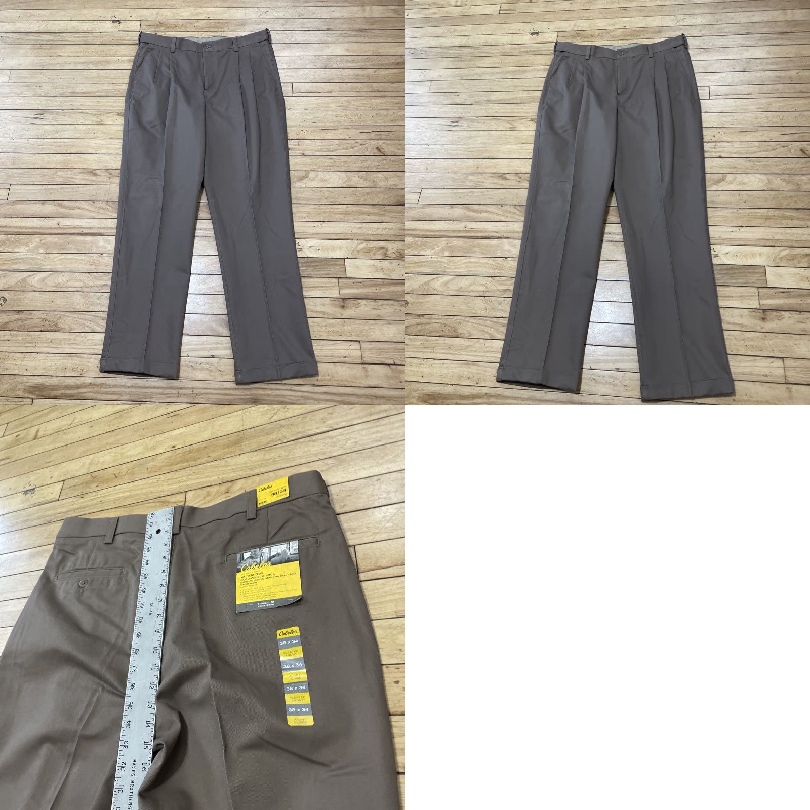 Vintage Cabela's Chino Pants Men 38x34 Brown AccuWaist Pleated Front Straight Twill NEW Size US 38 / EU 54 - 11 Thumbnail