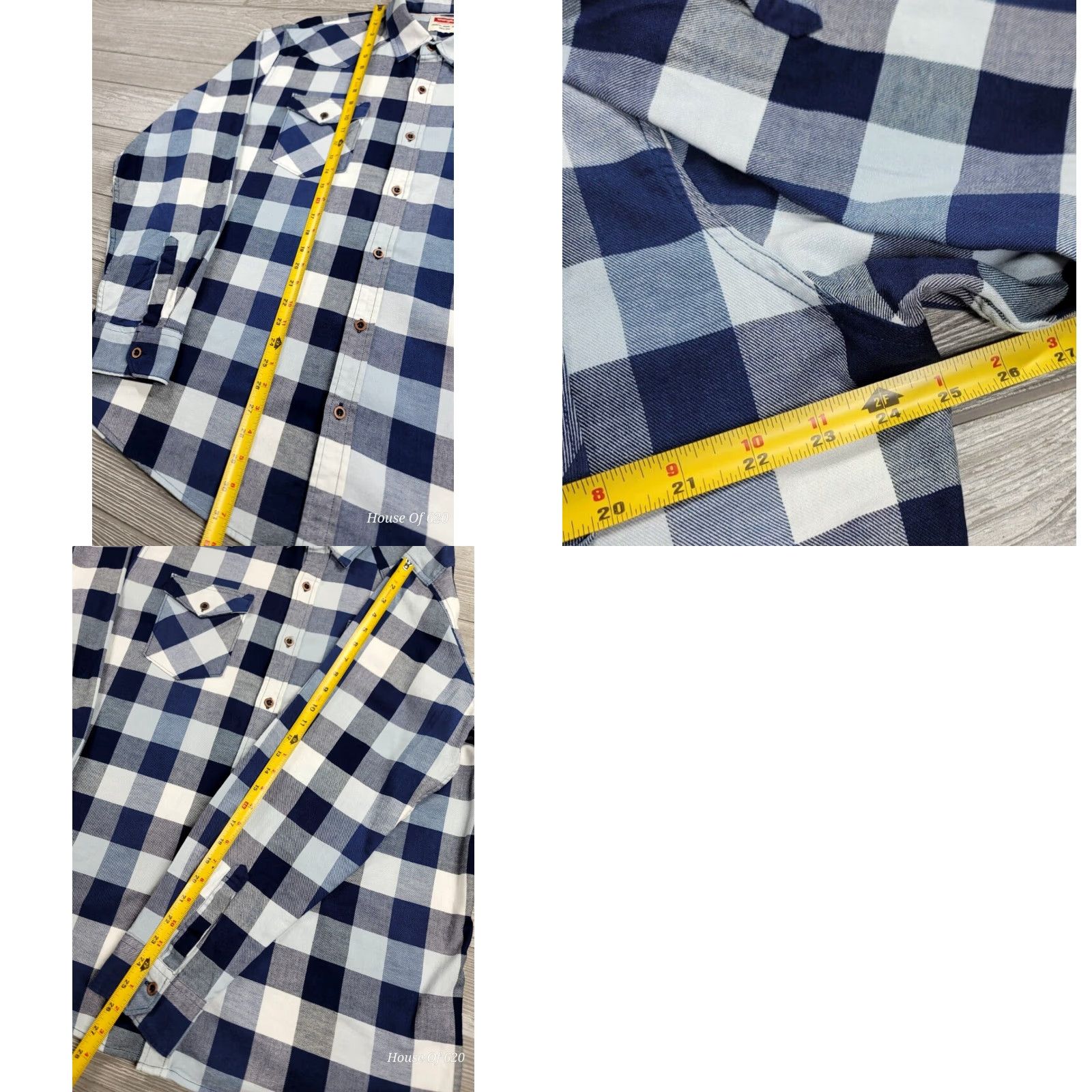 Wrangler Wrangler Shirt Men’s XL Blue White Cowboy Western Flannel Work Shirt Long Sleeve Size US XL / EU 56 / 4 - 9 Thumbnail