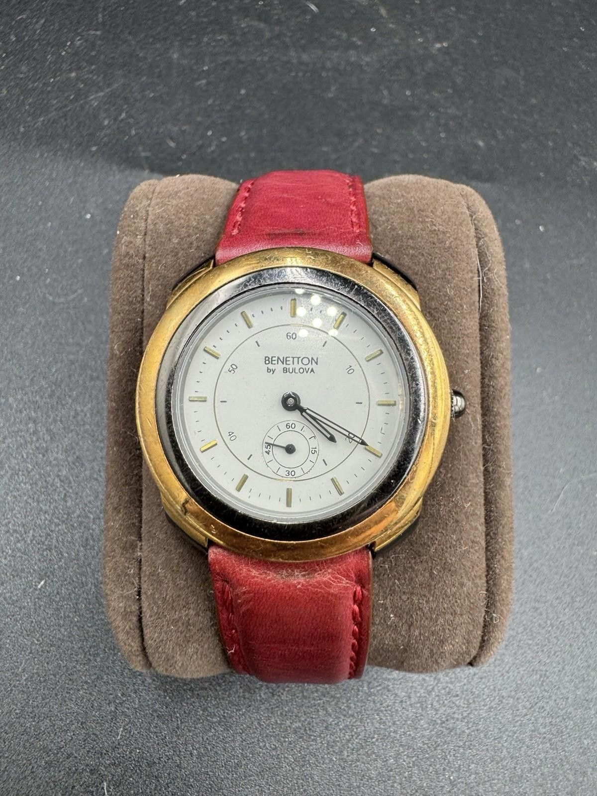 Bulova Vintage Benetton by Bulova Tachymeter Watch Red Velvet Strap Size ONE SIZE - 1 Thumbnail