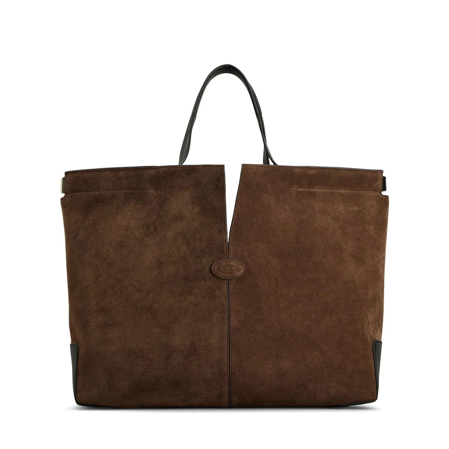 TOD'S Medium Brown Suede Shopping Tote Bag New & Authentic