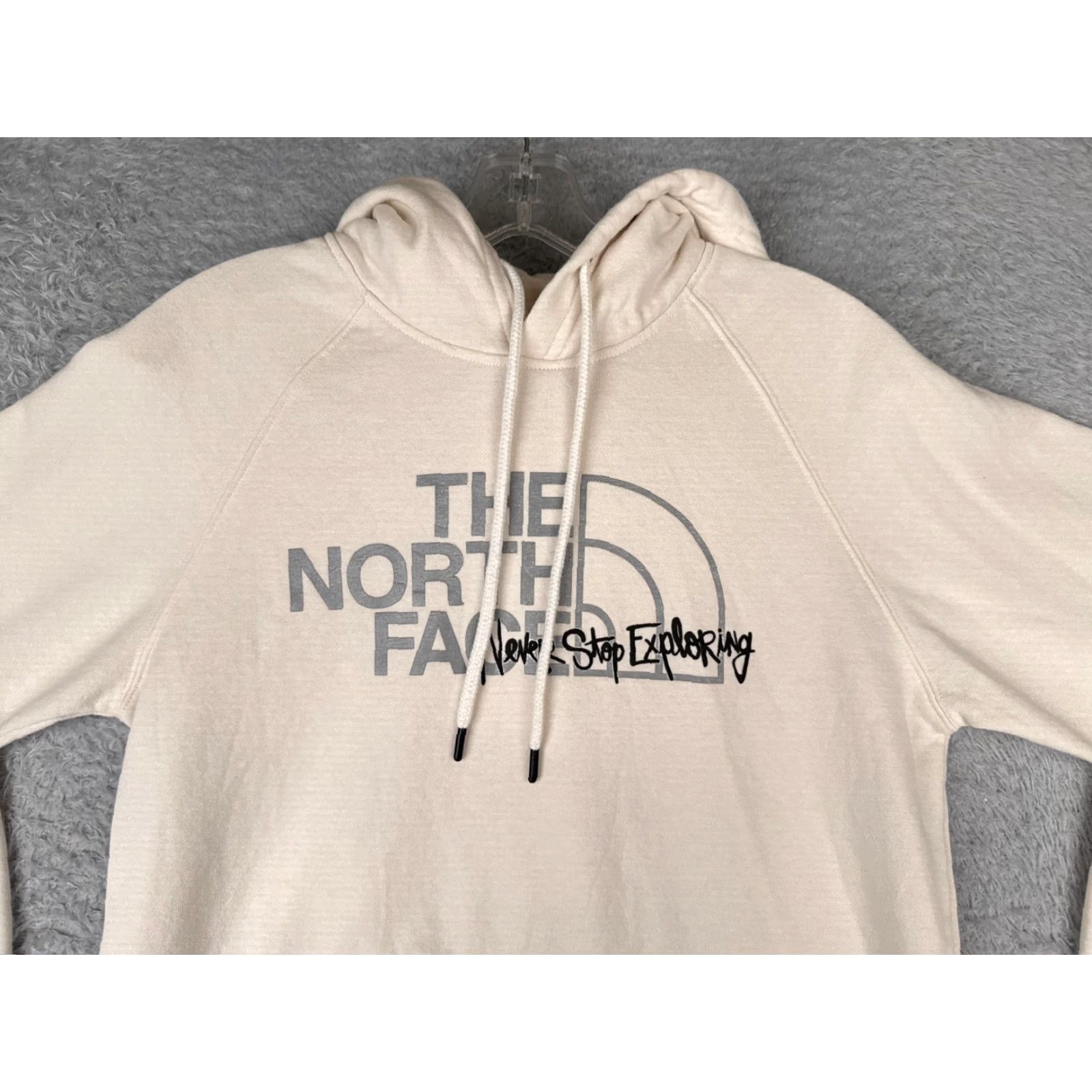 The North Face The North Face Hoodie Womens Small Beige Cotton Blend Jersey Pocket Size S / US 4 / IT 40 - 4 Thumbnail