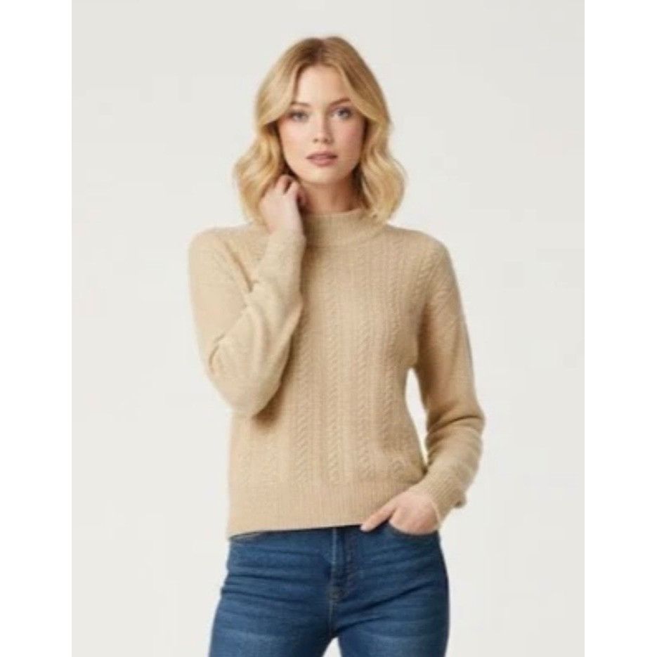 Amina Rubinacci $660 Amina Rubinacci L Cashmere Cable Knit High Neck Pullove Size L / US 10 / IT 46 - 1 Thumbnail