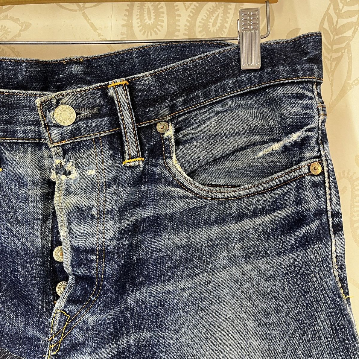 RRL Ralph Lauren Vintage RRL Ralph Lauren Hidden Rivet Distressed Denim Size US 34 / EU 50 - 7 Thumbnail