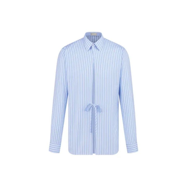 Dior Dior Striped Long Sleeve Shirt with Ties 0079 Size US M / EU 48-50 / 2 - 1 Thumbnail