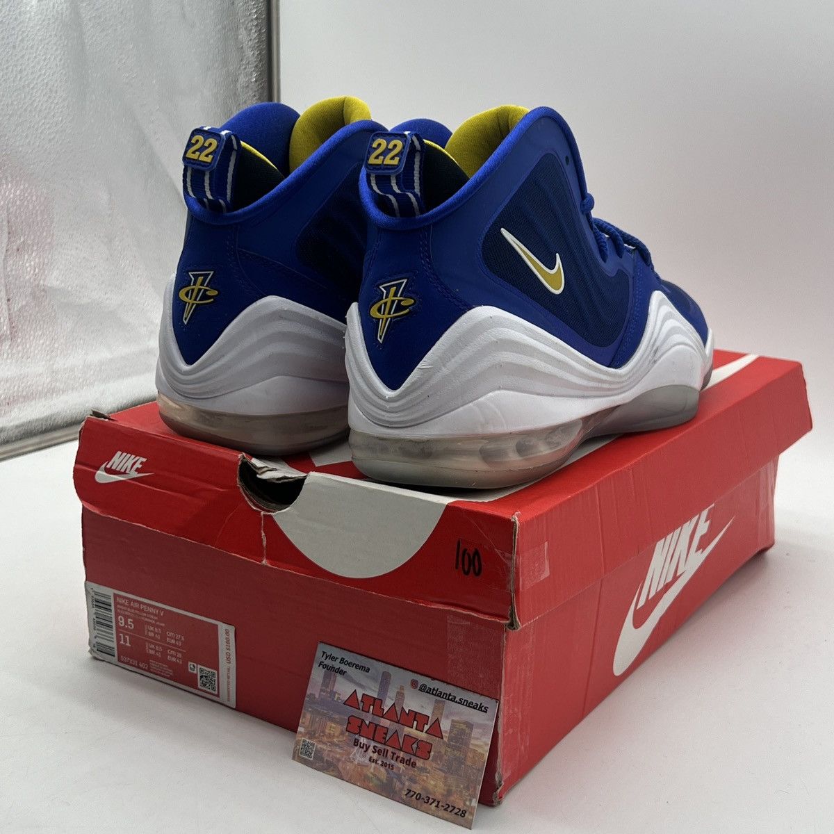 Nike Air Penny 5 blue chips Size US 9.5 / EU 42-43 - 5 Thumbnail